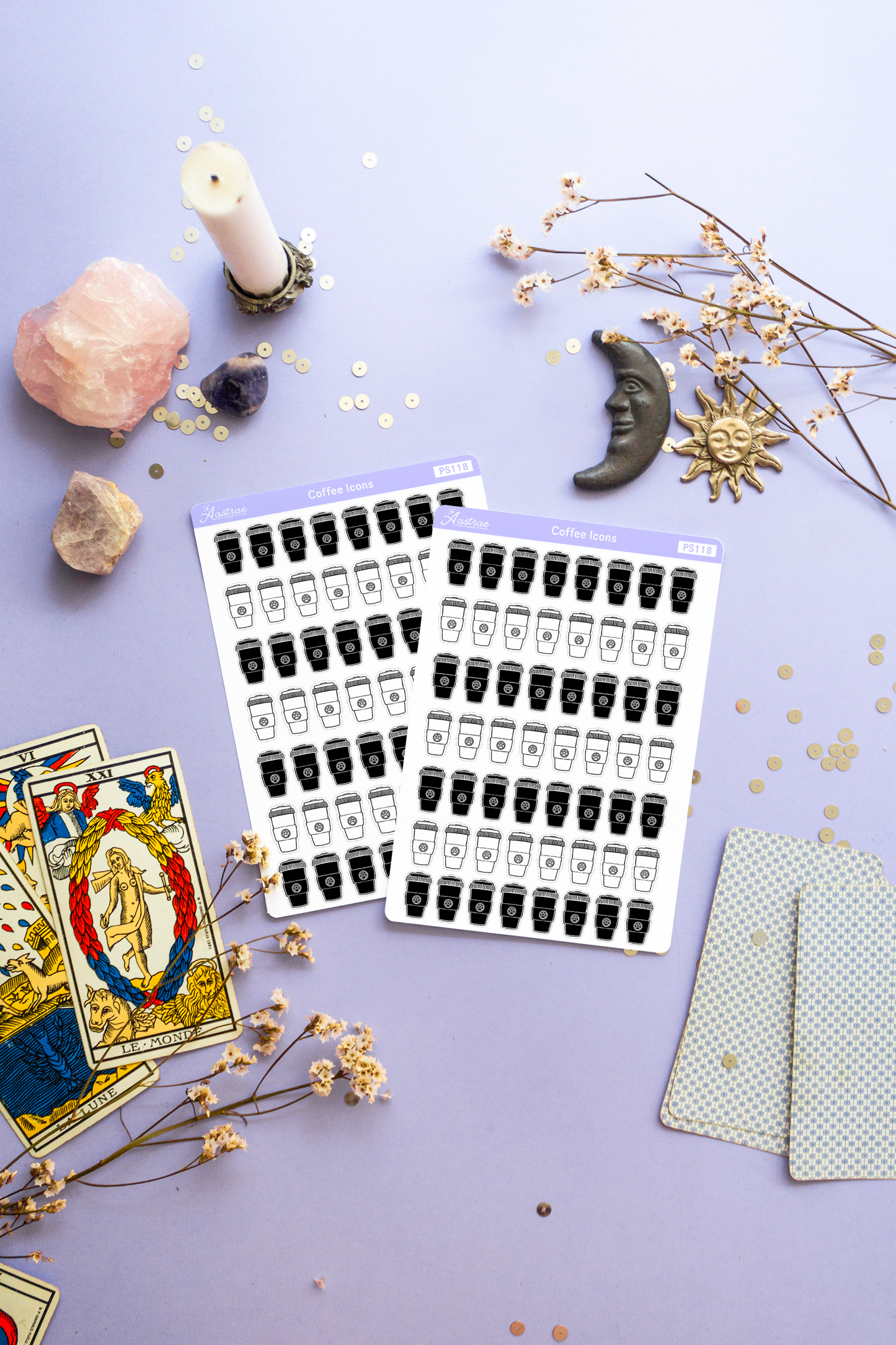 Witchy Coffee Icon Stickers for Planner