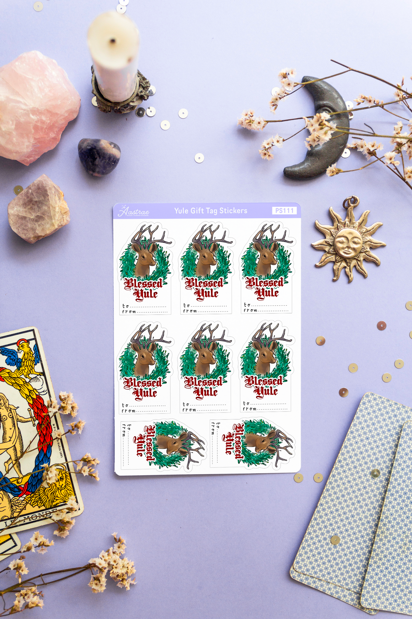 Yule Gift Tags Sticker Sheet