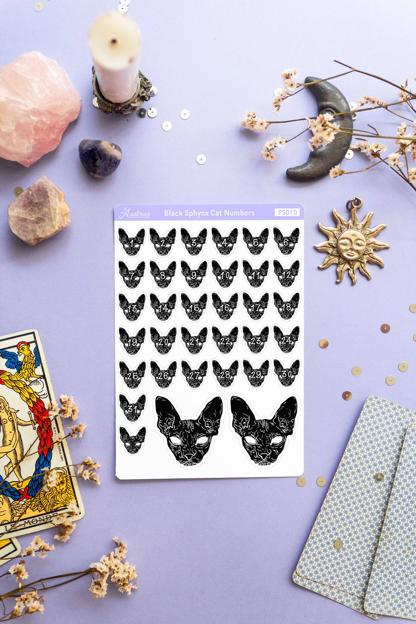 Witchy Cat Date Cover Planner Stickers