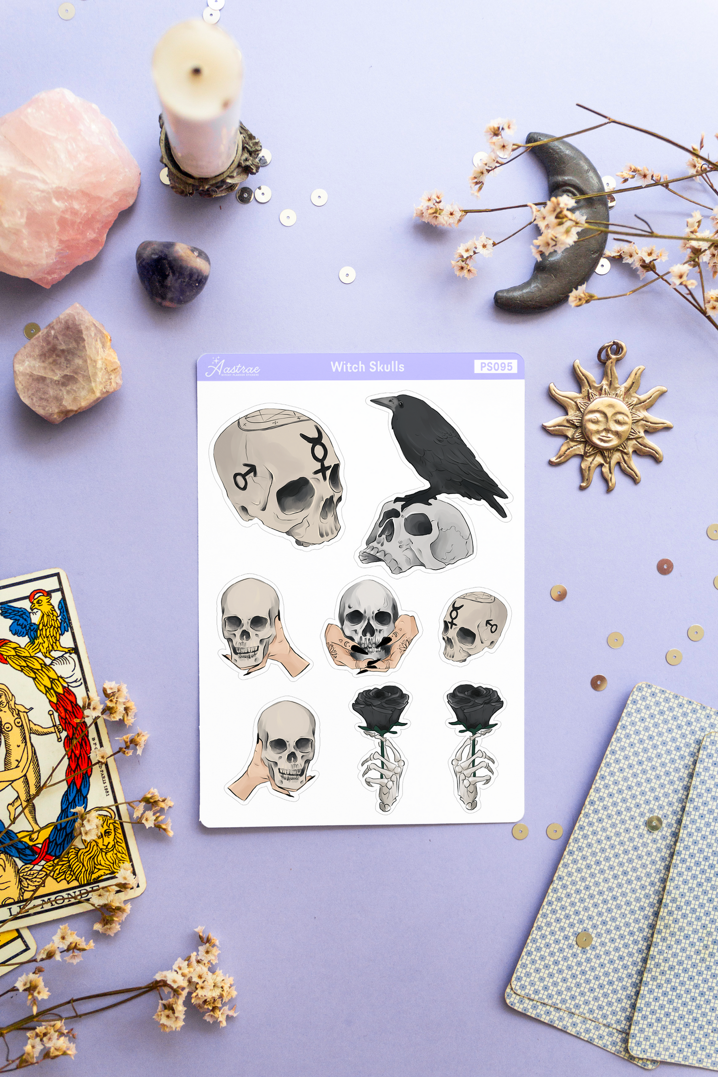 Witch Skulls Stickers for Planner