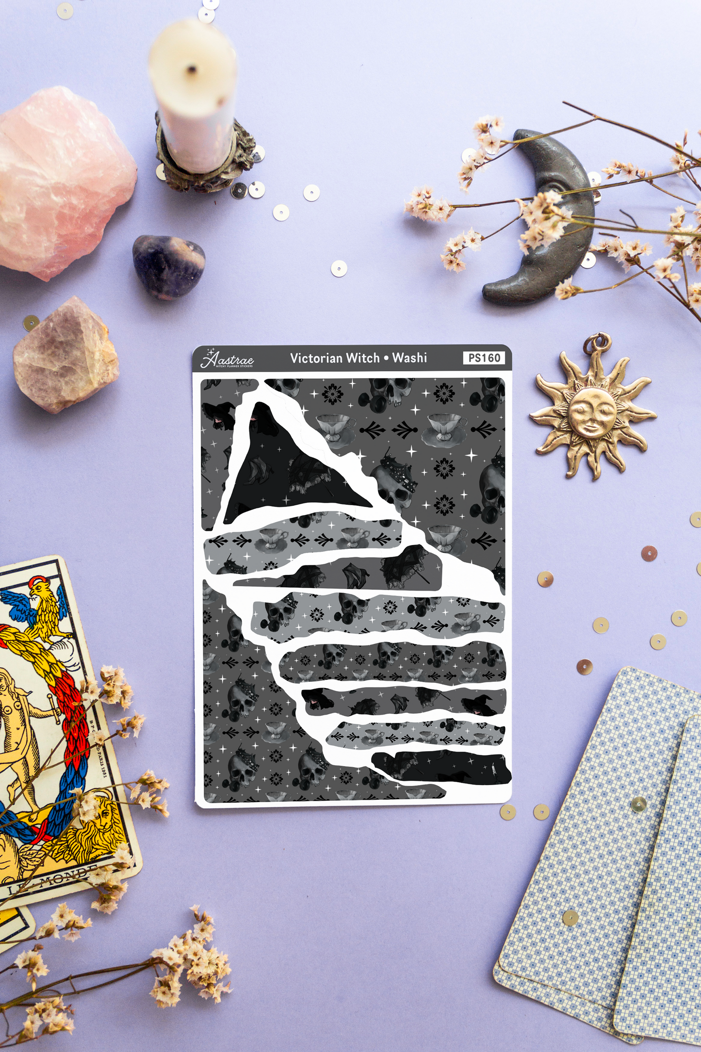 Victorian Witch Washi Sticker Sheet