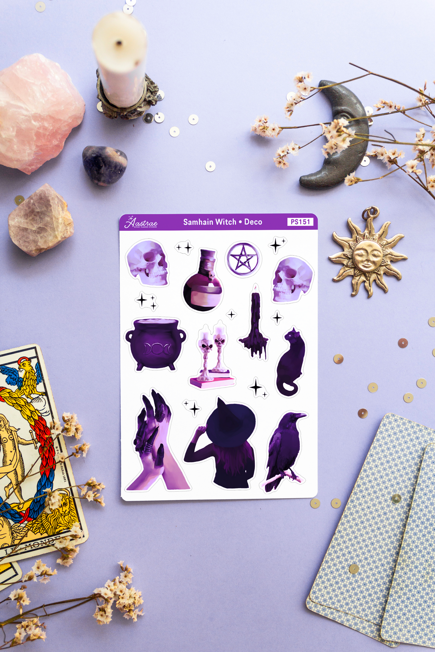 Samhain Witch Decorative Stickers