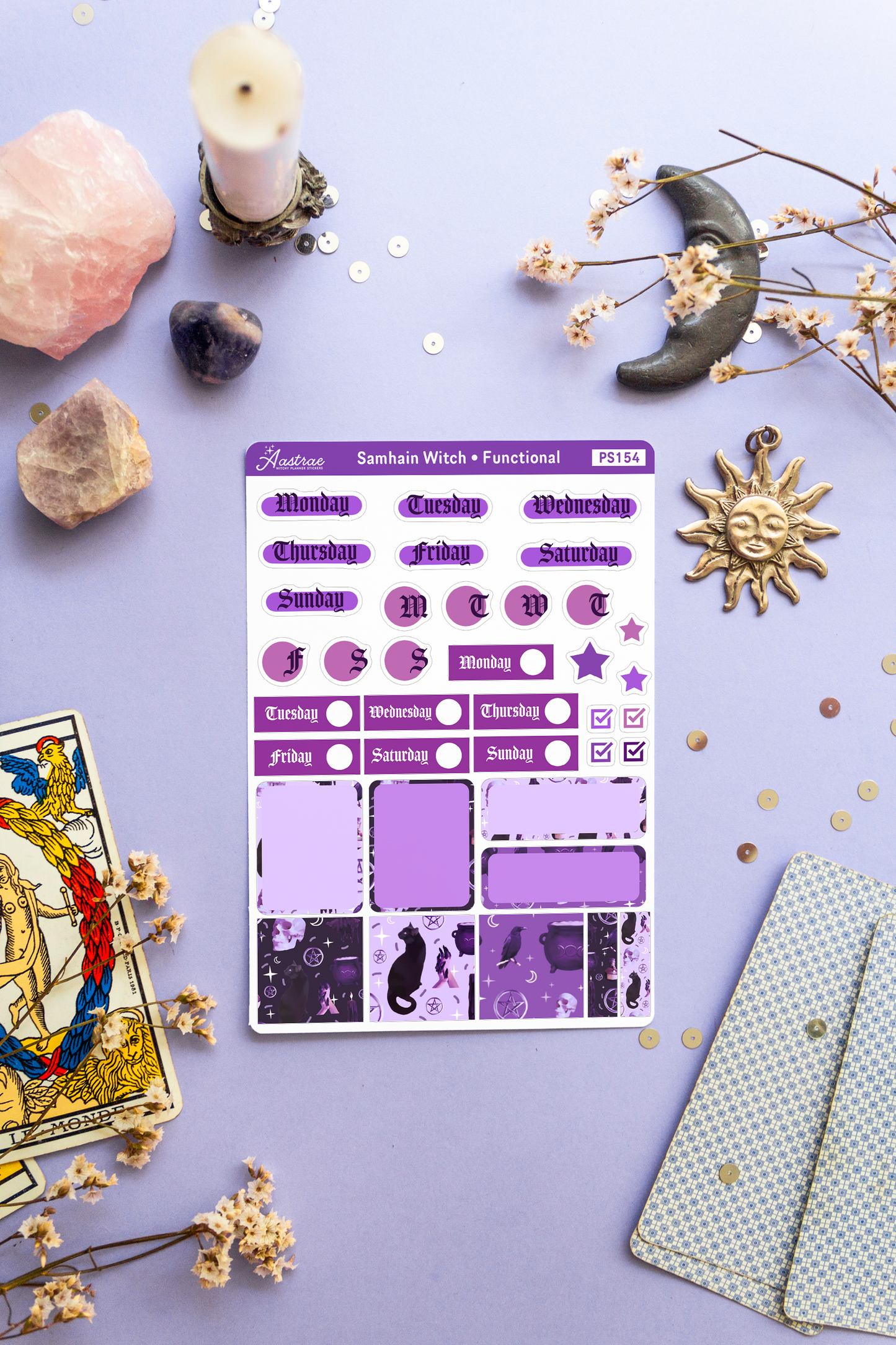 Samhain Witch Weekly Journaling Sticker Sheet