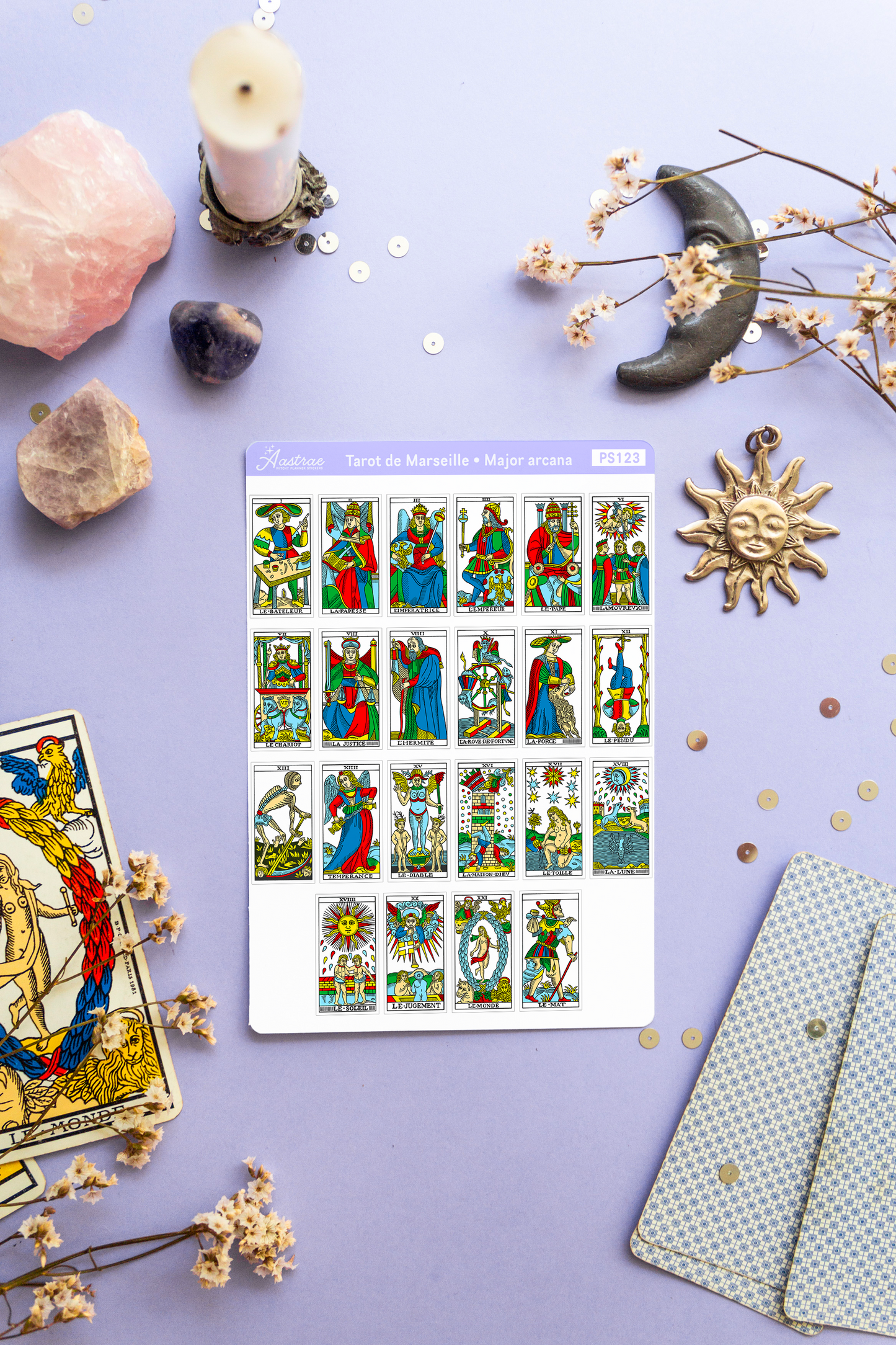 Tarot de Marseille Stickers for Journaling