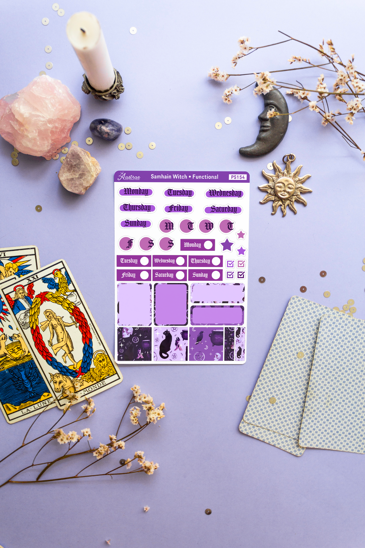 Samhain Witch Weekly Journaling Sticker Sheet
