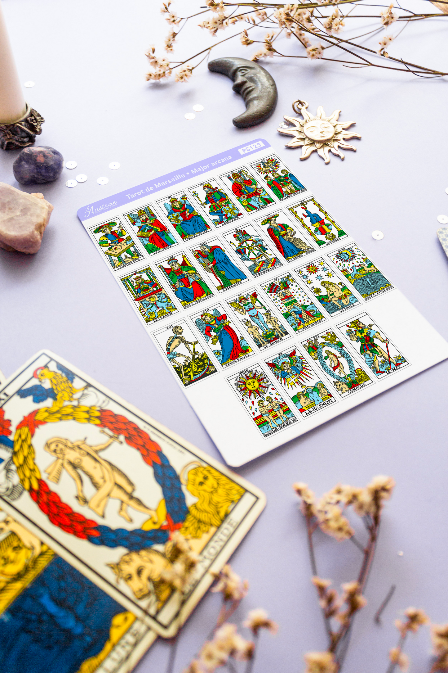 Tarot de Marseille Stickers for Journaling