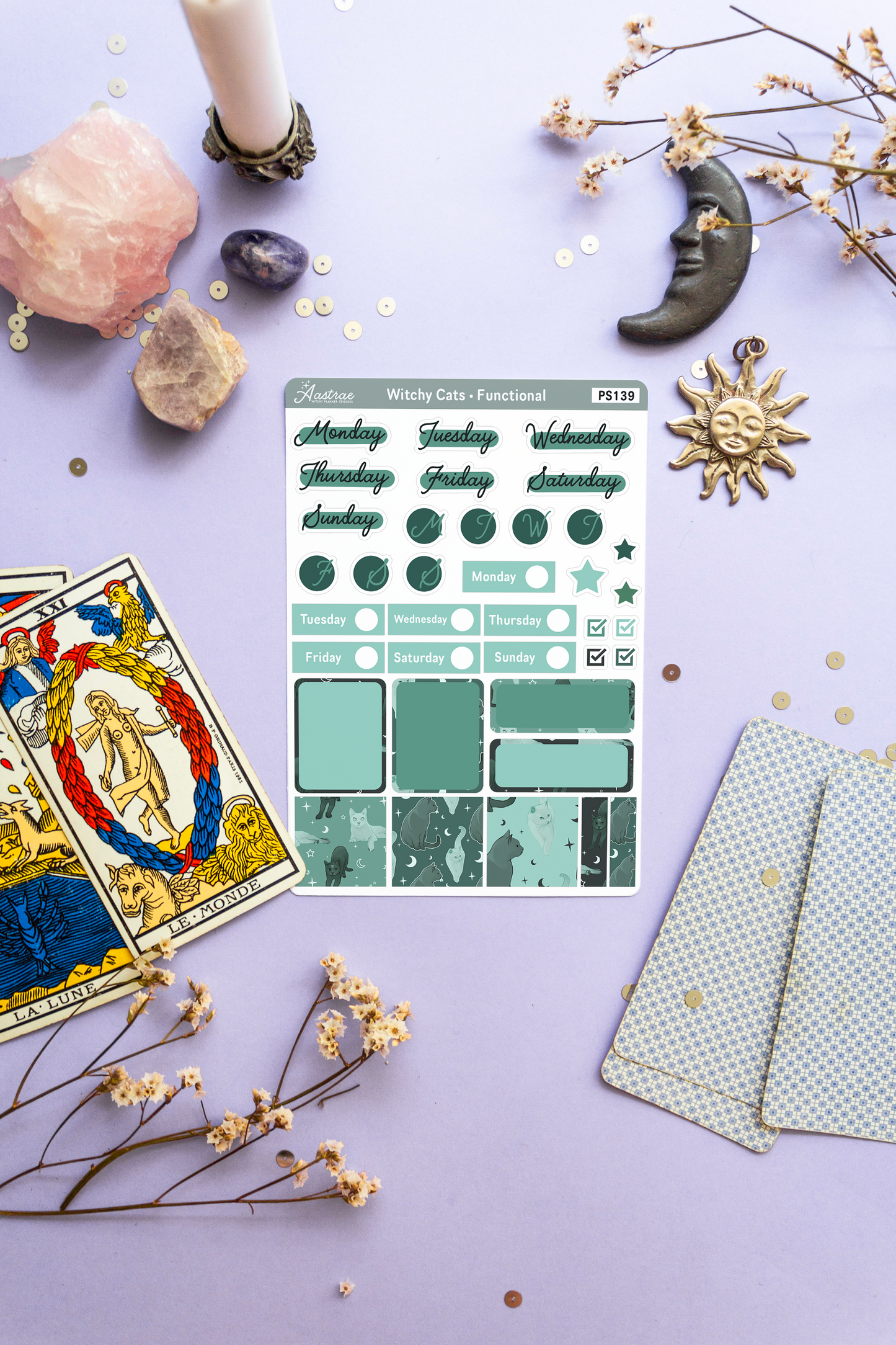 Witchy Cats Journaling Stickers
