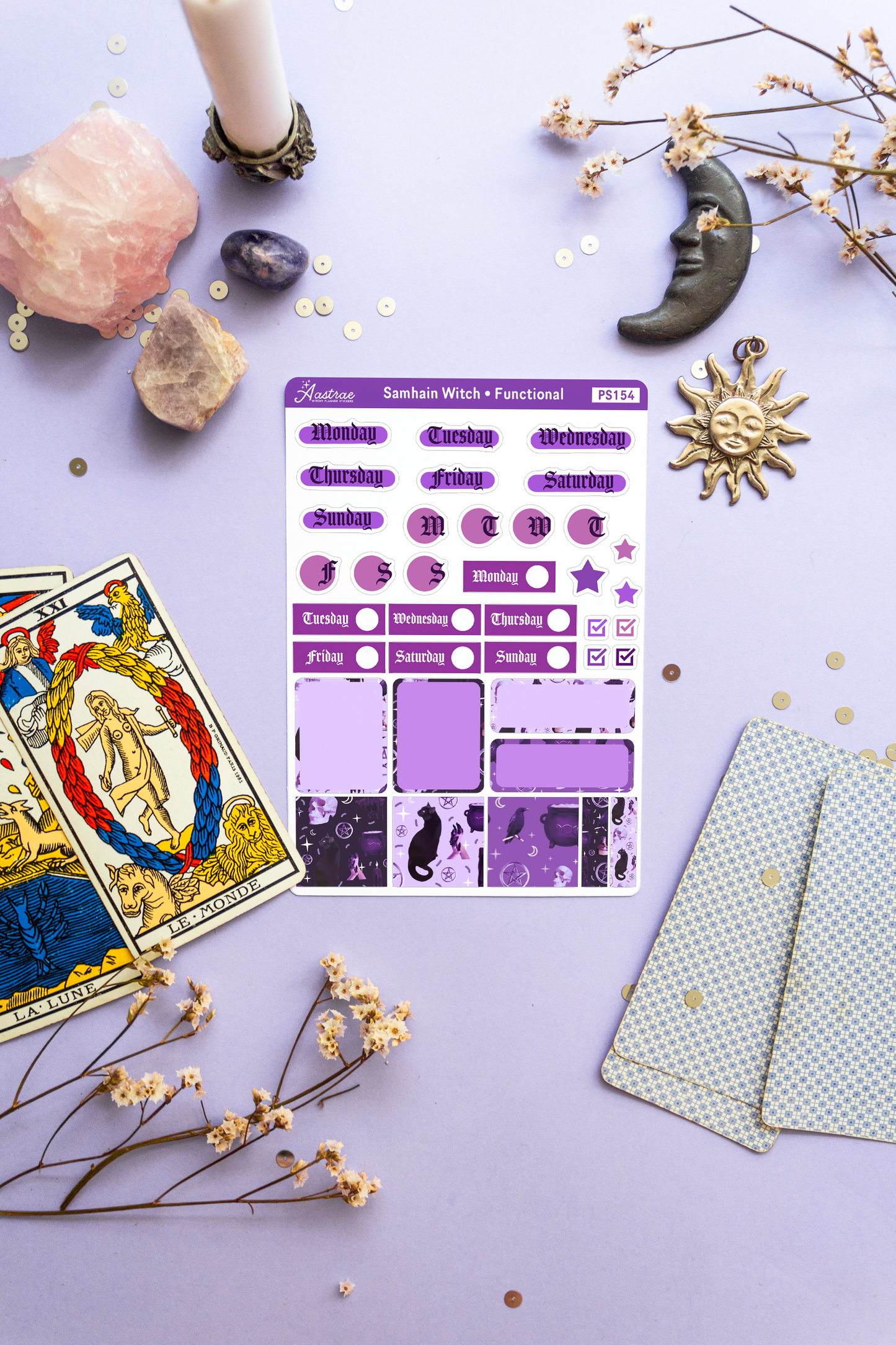 Samhain Witch Weekly Journaling Sticker Sheet