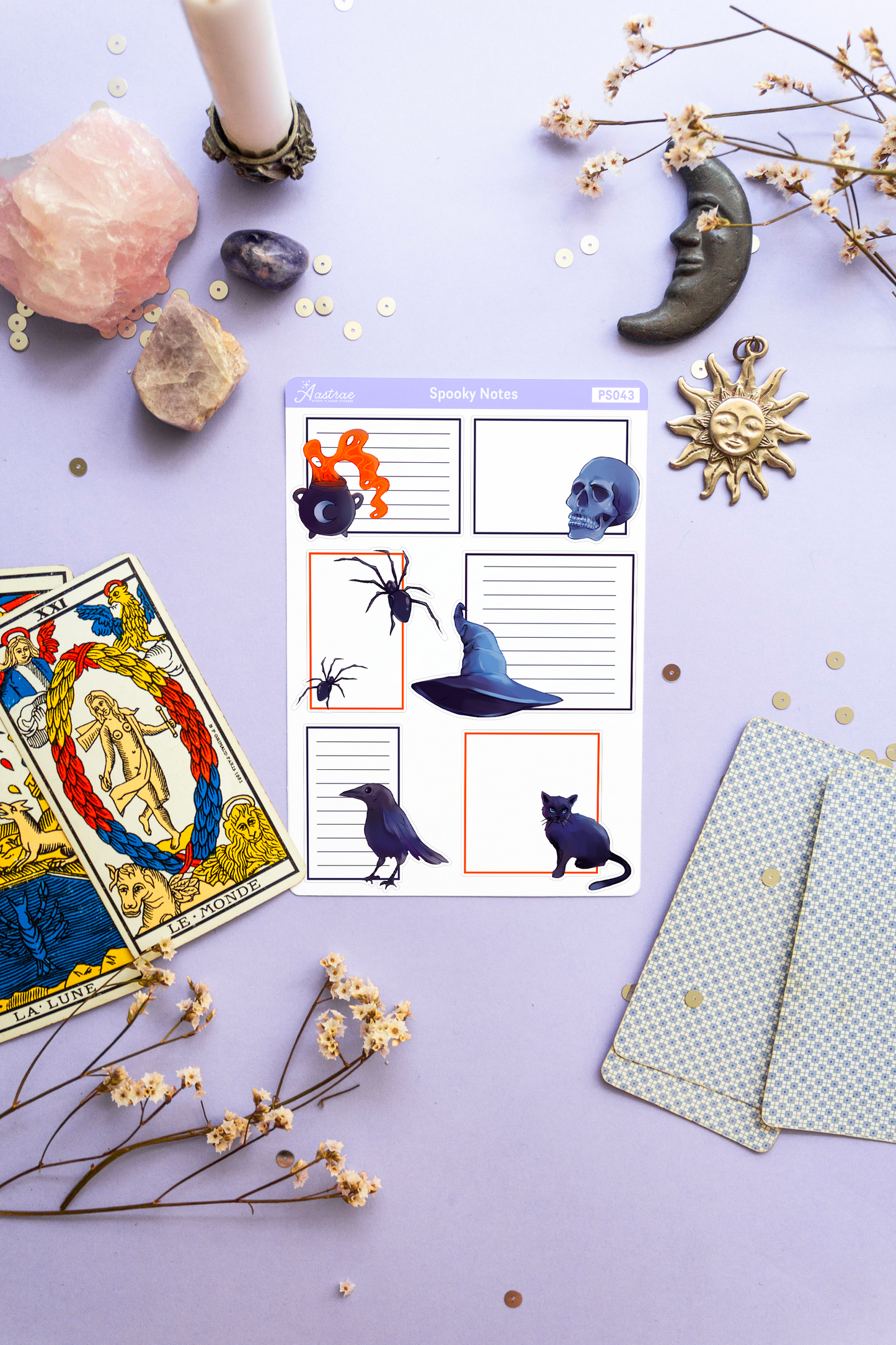 Spooky Halloween Notes Box Planner Stickers