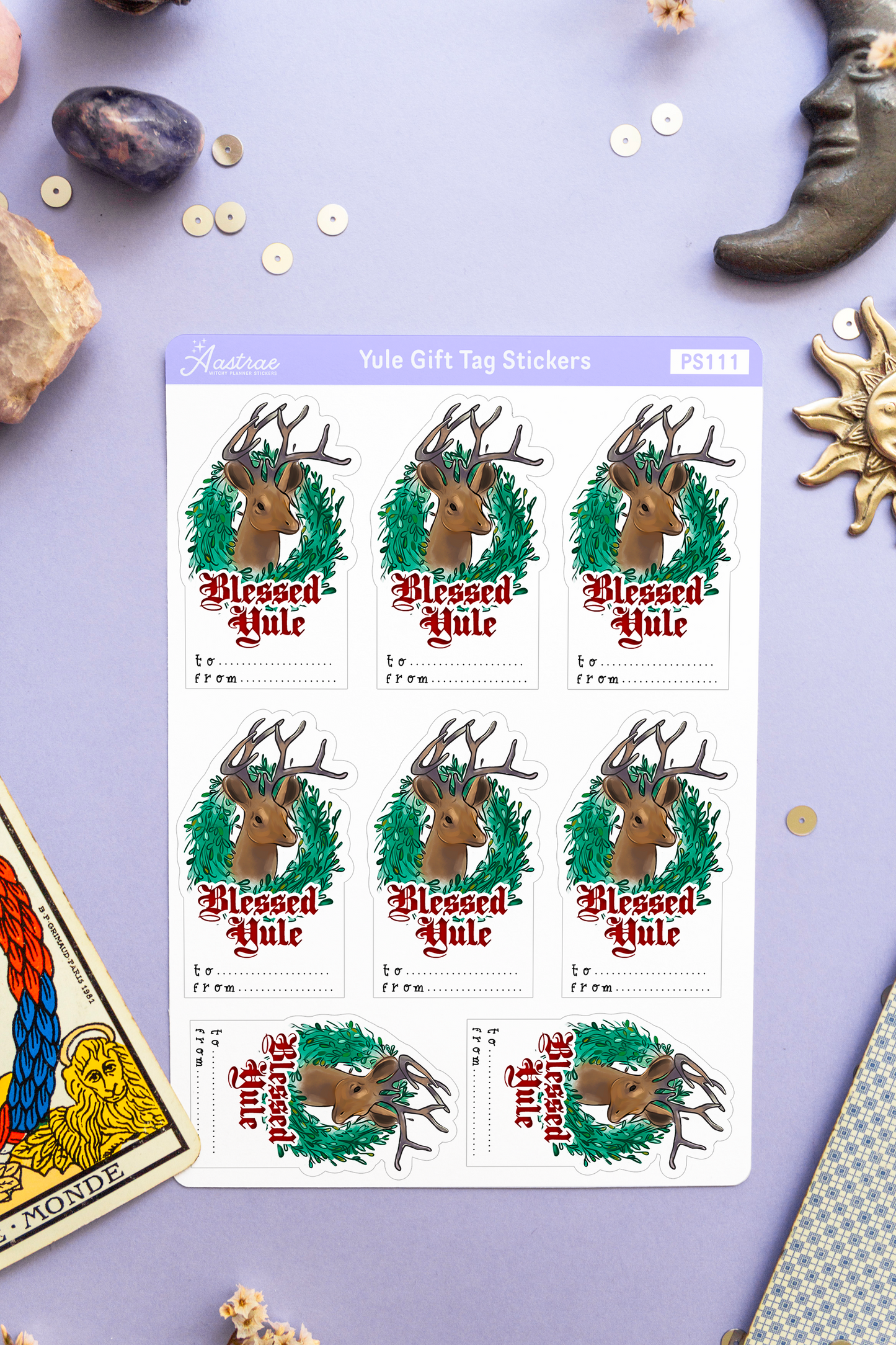 Yule Gift Tags Sticker Sheet