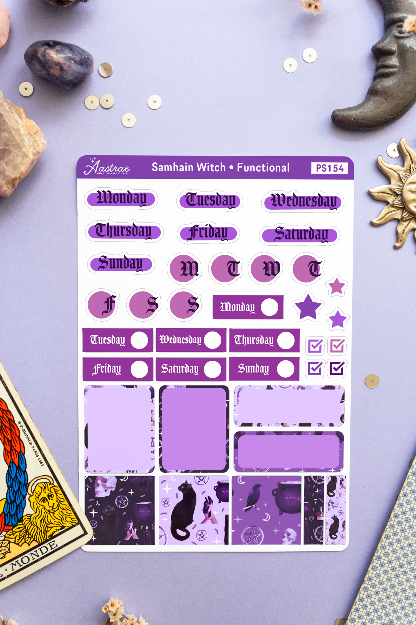 Samhain Witch Weekly Journaling Sticker Sheet