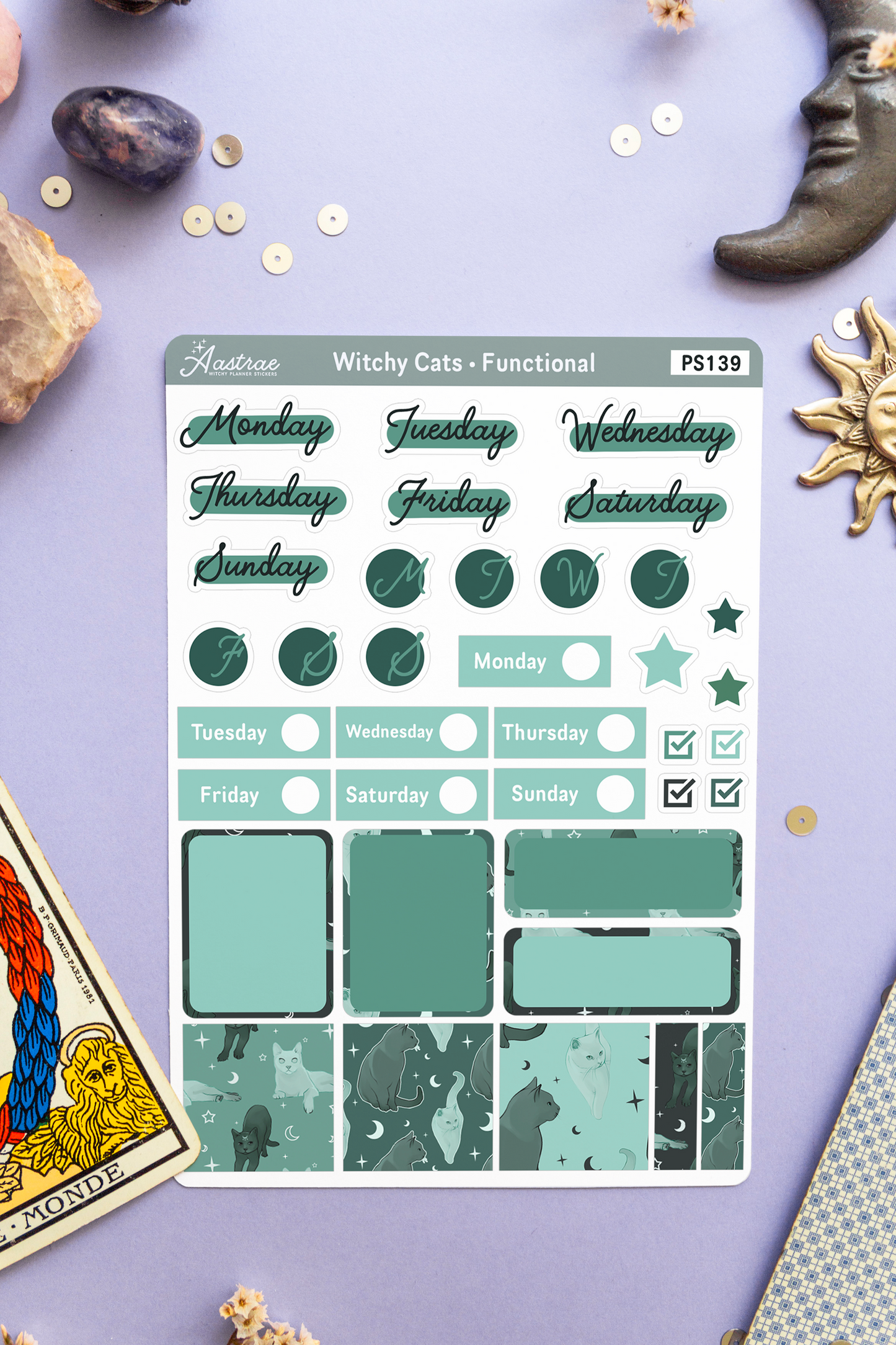 Witchy Cats Journaling Stickers