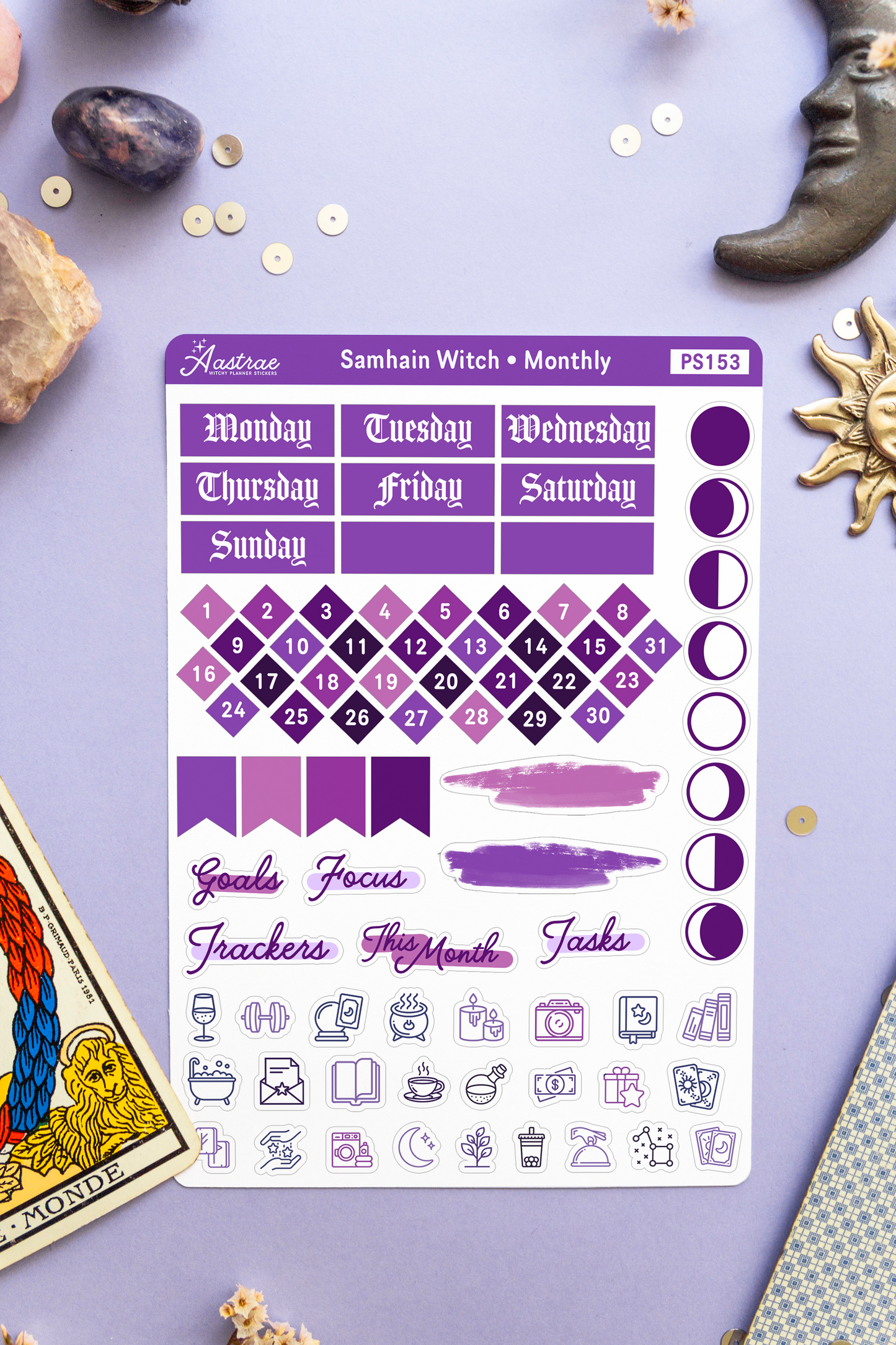 Samhain Witch Functional Stickers