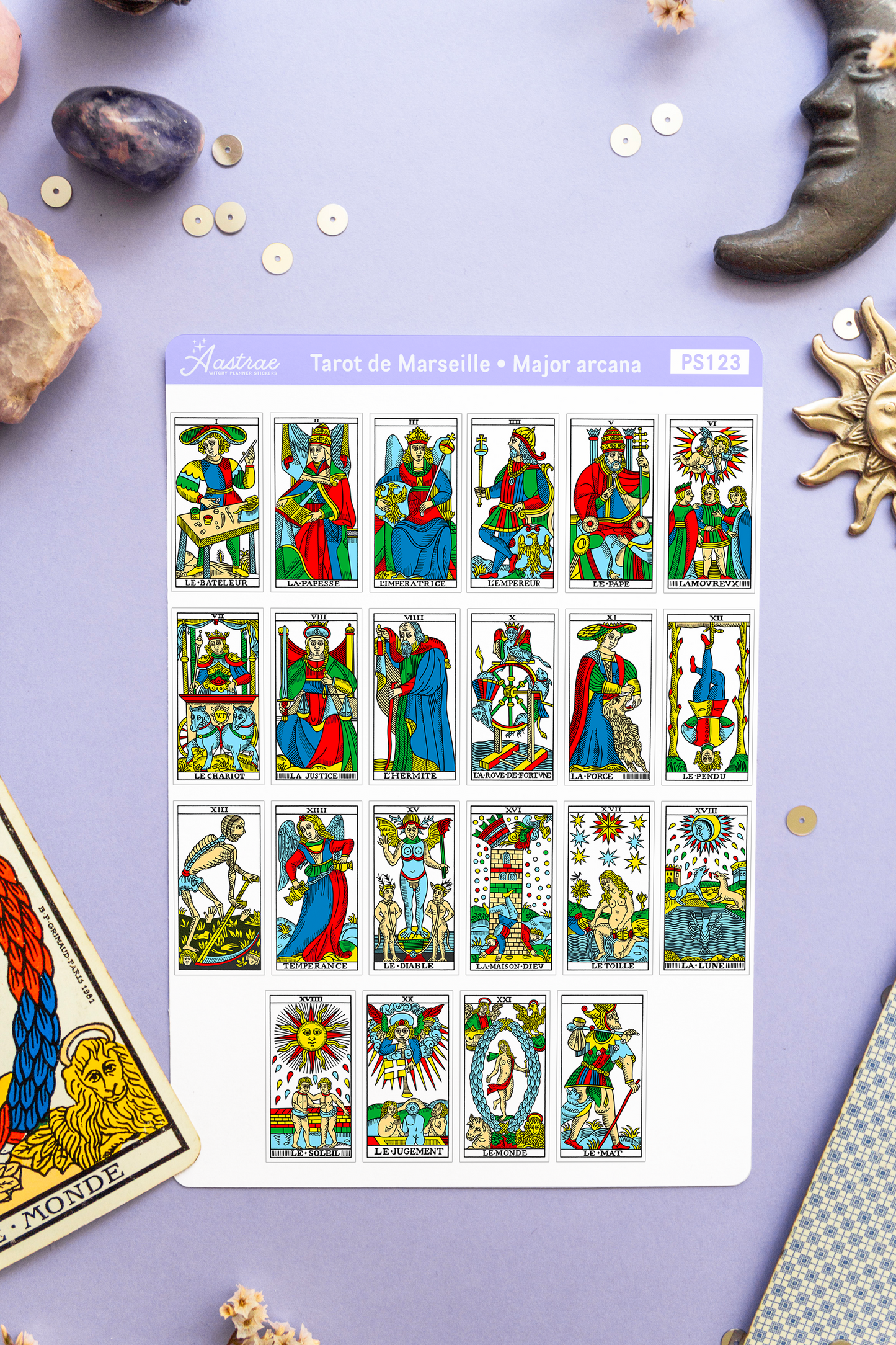 Tarot de Marseille Stickers for Journaling
