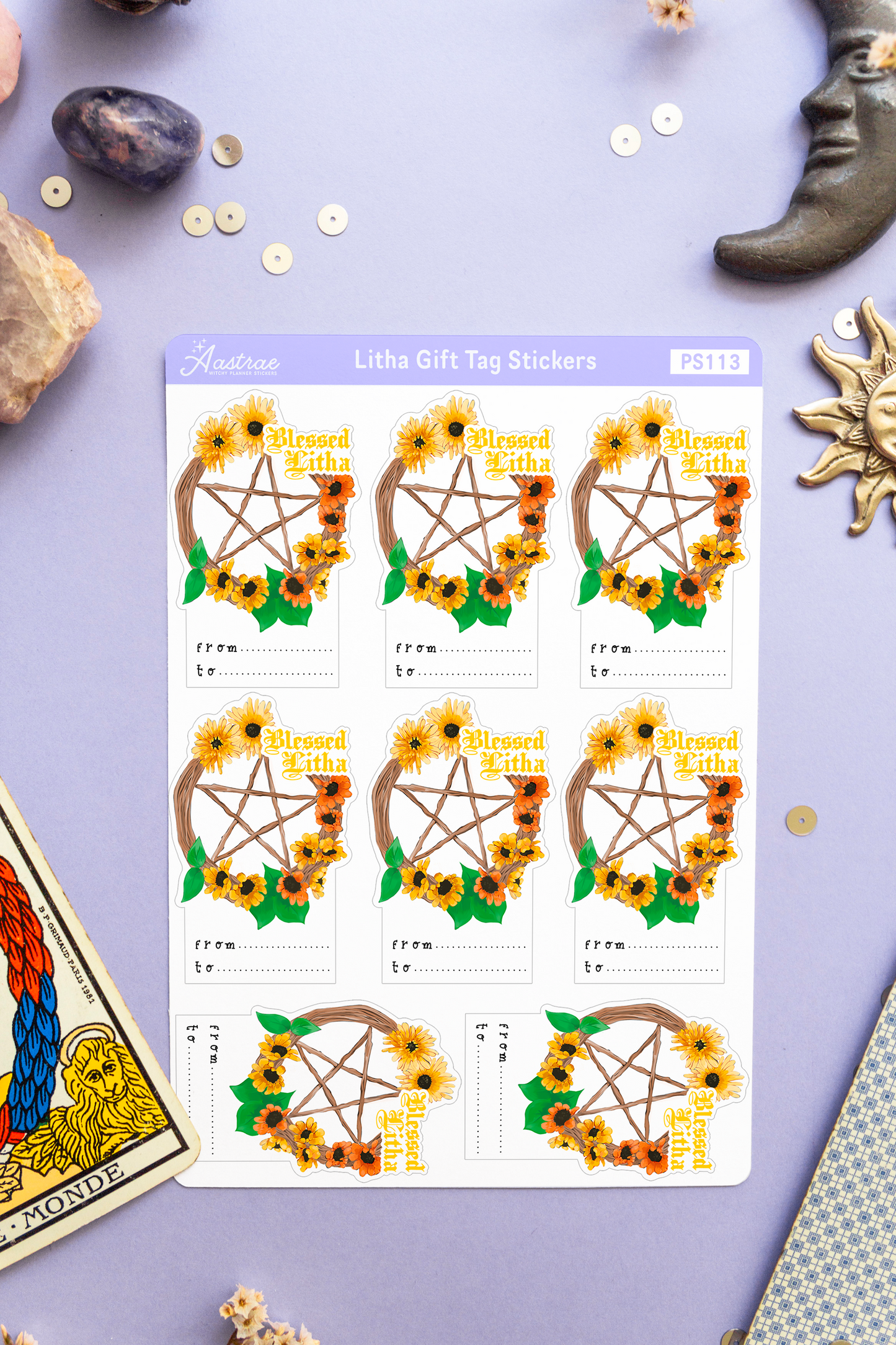 Litha Gift Tags Sticker Sheet