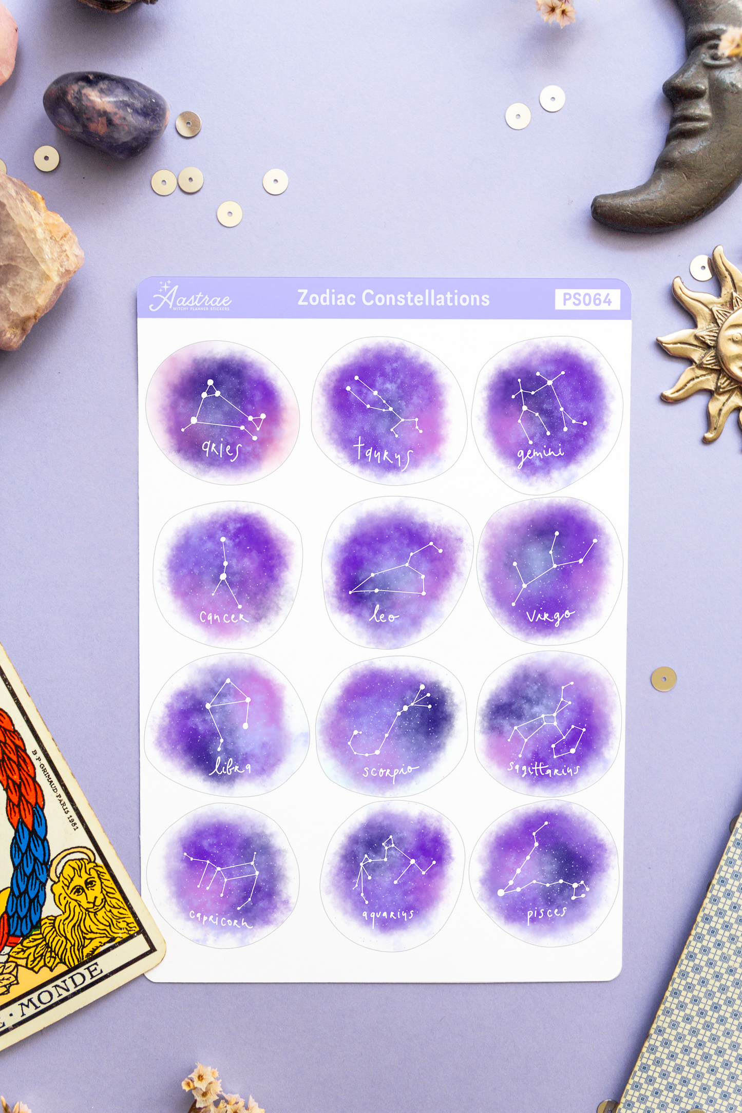 Zodiac Constellations Stickers for Planner