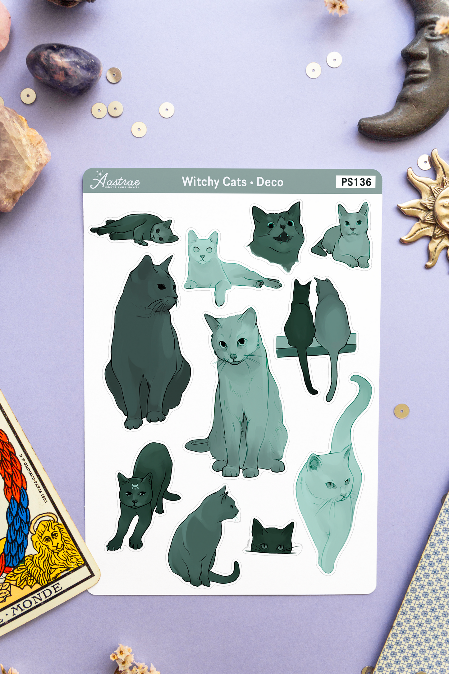 Witchy Cats Stickers for Planner