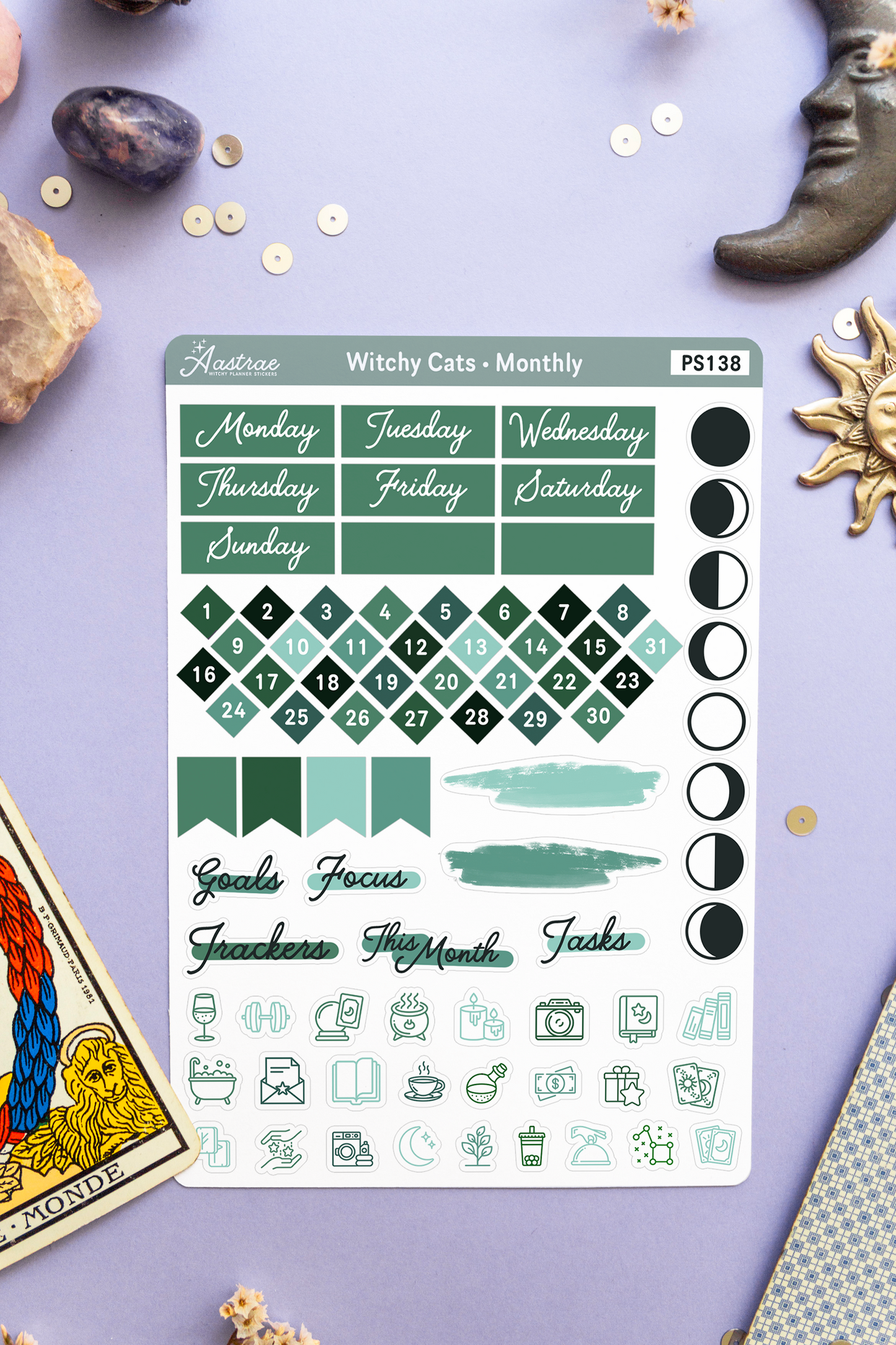 Witchy Cats Functional Stickers