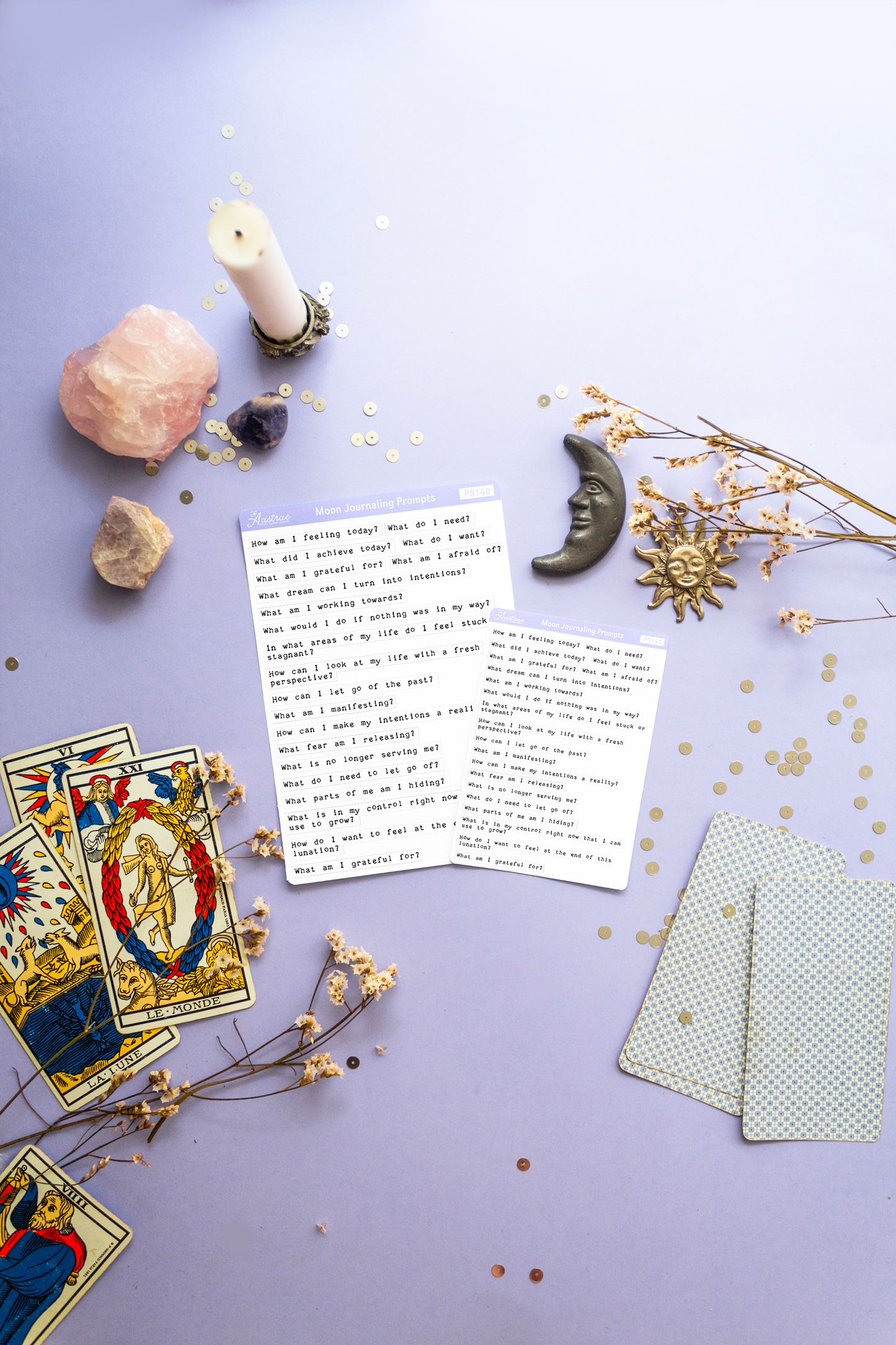 Moon Journaling Prompts Stickers