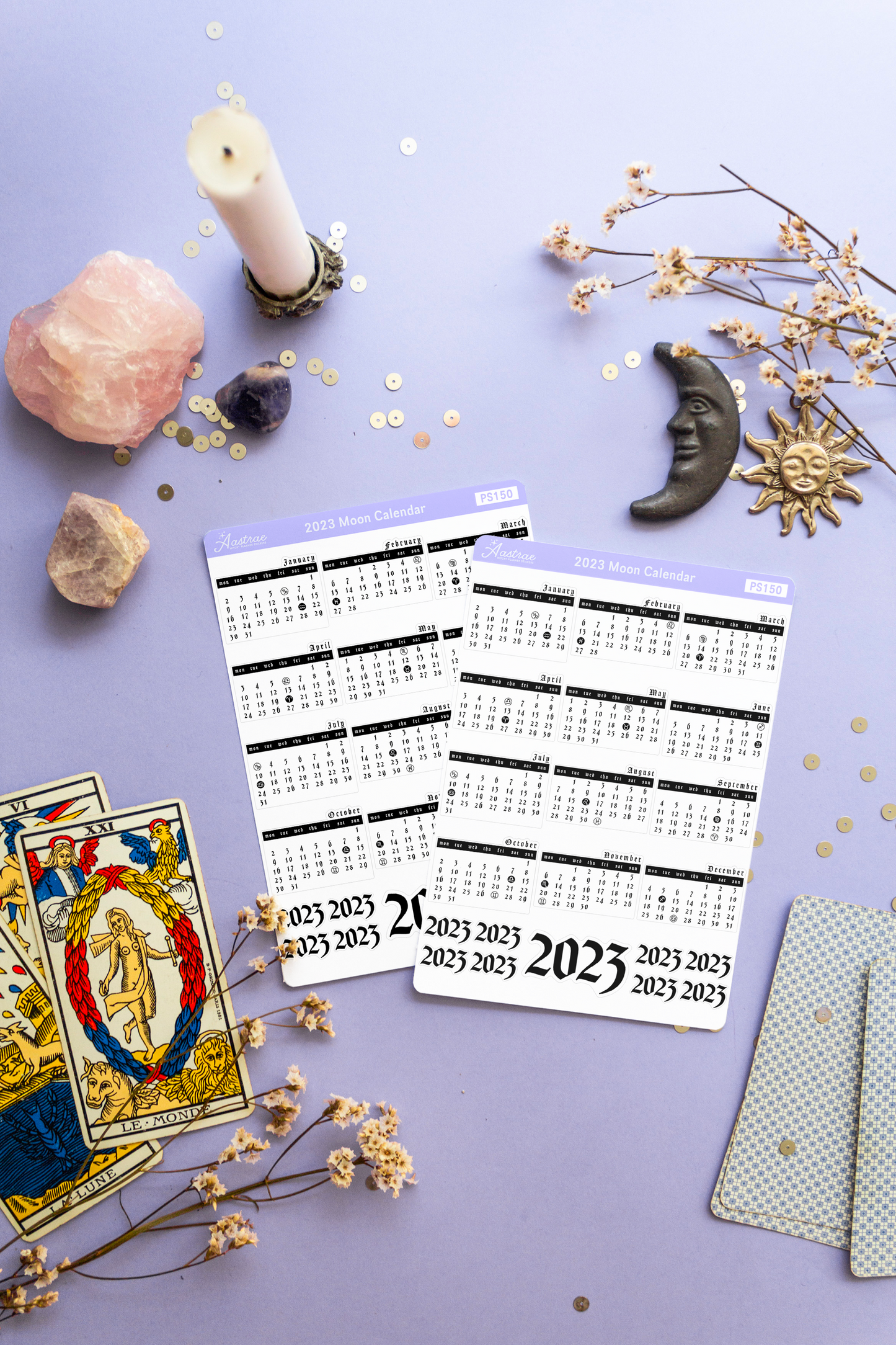 2023 Astrological Moon Calendar Stickers for Planner