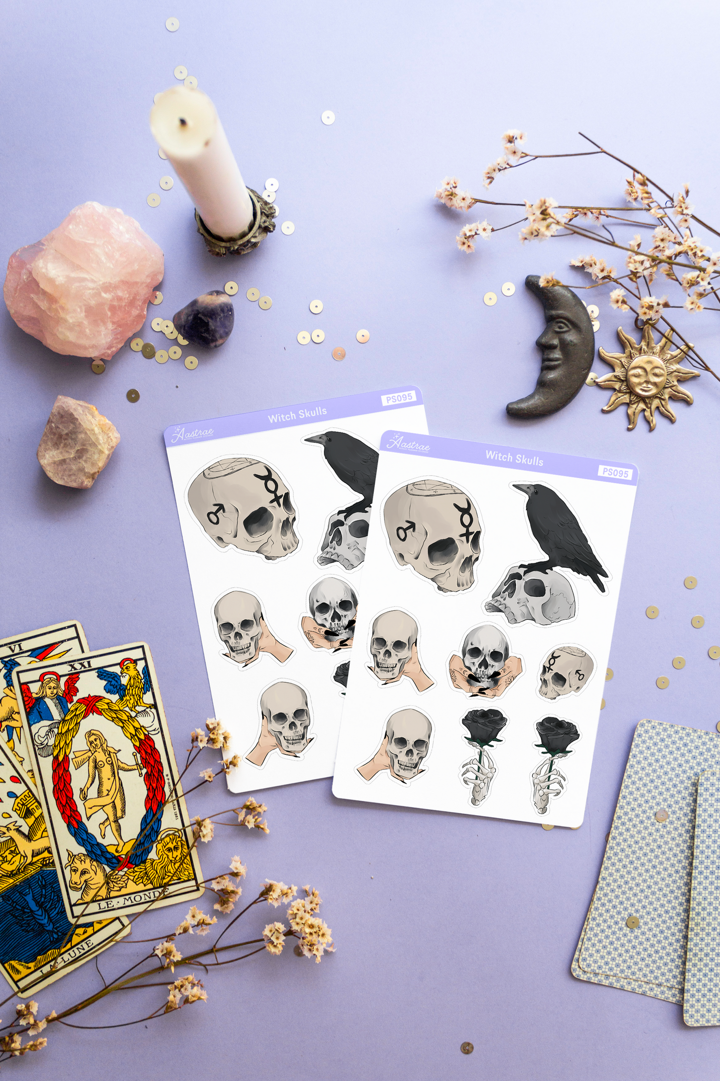 Witch Skulls Stickers for Planner