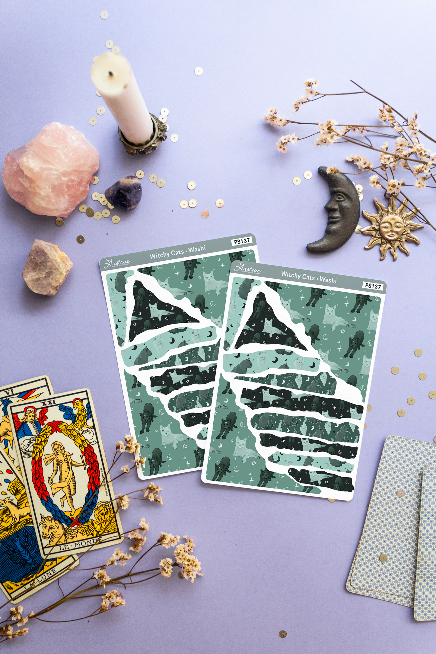 Witchy Cats Washi Sticker Sheet