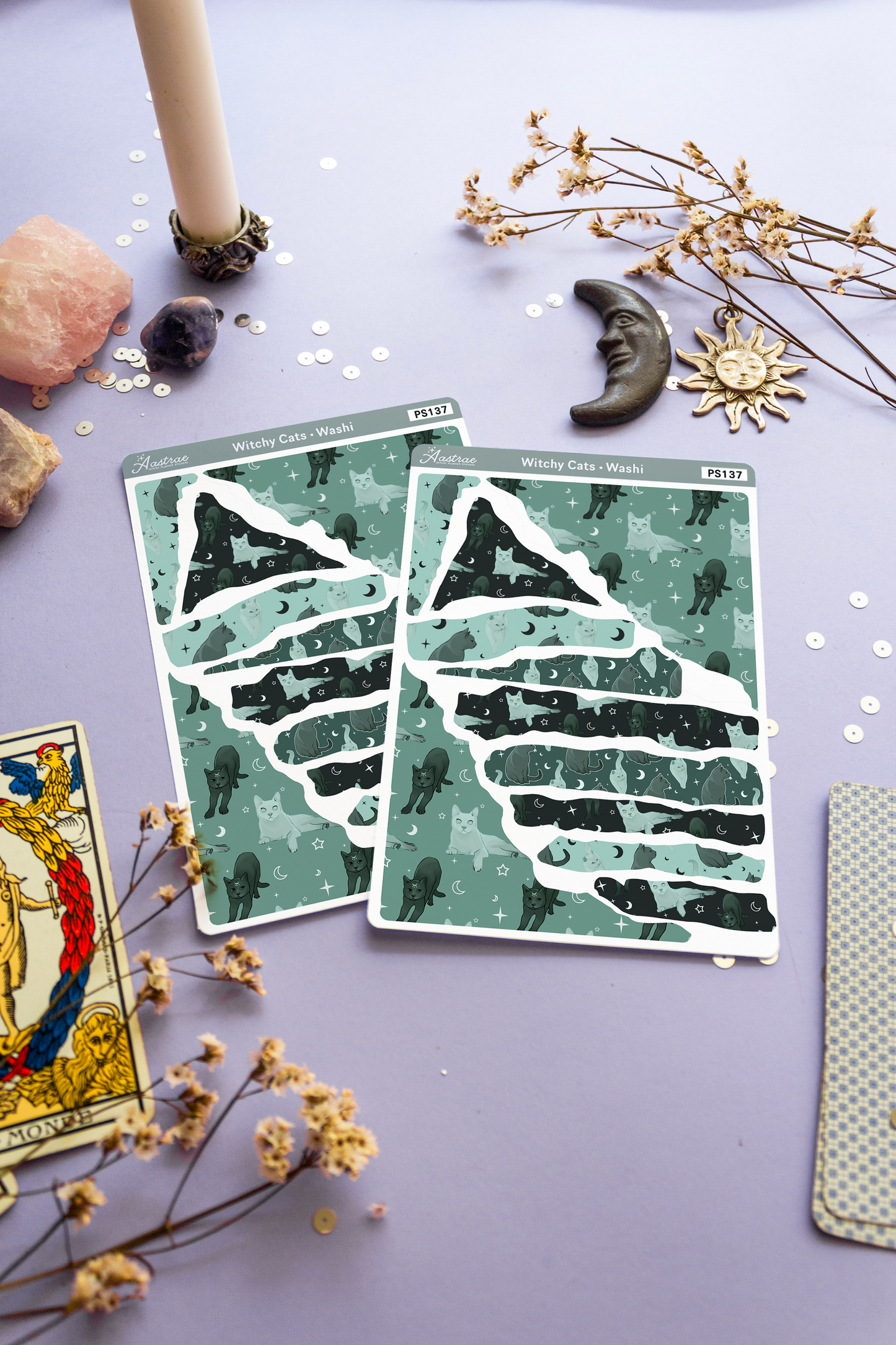 Witchy Cats Washi Sticker Sheet