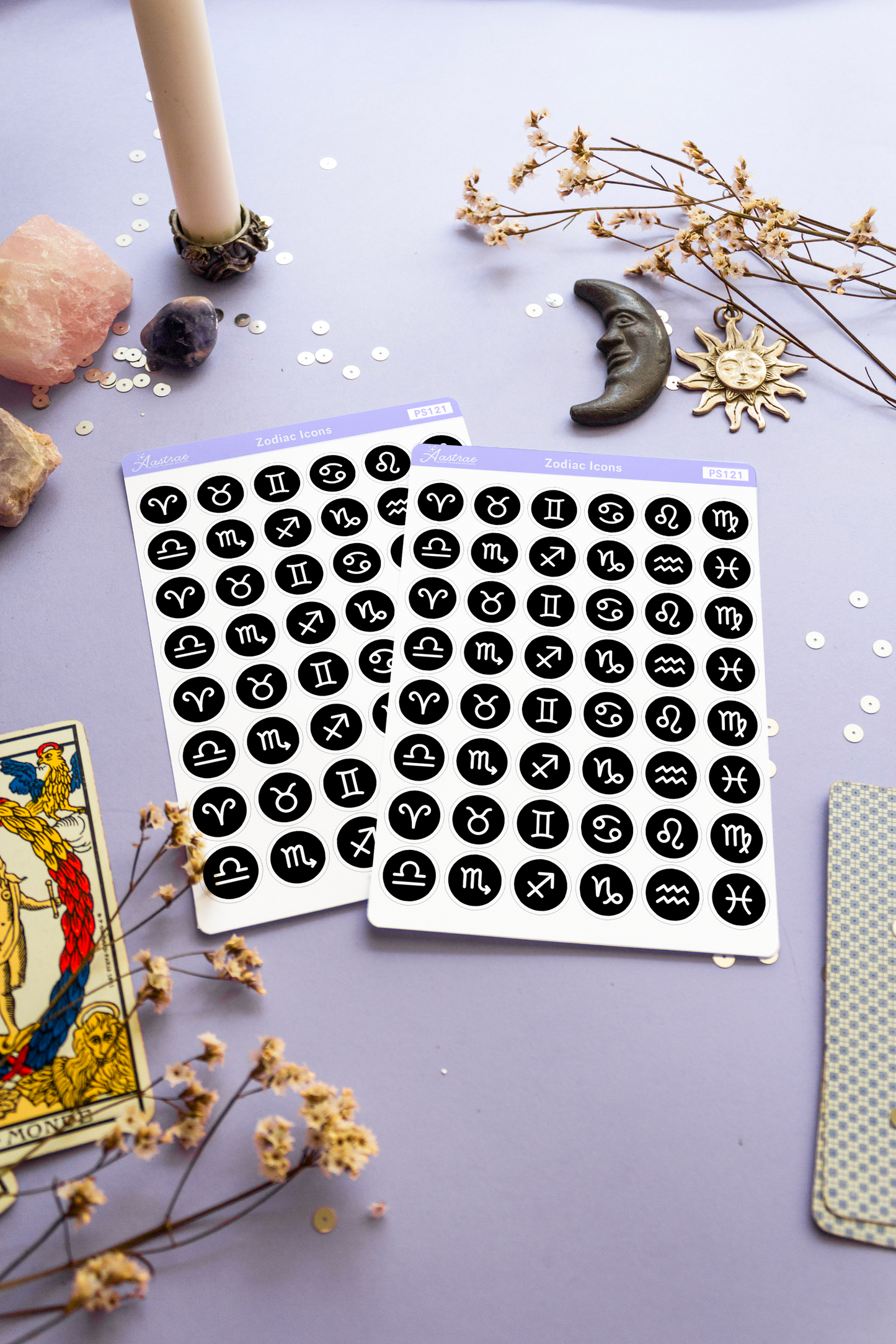 Zodiac Sign Icons Stickers for Planner