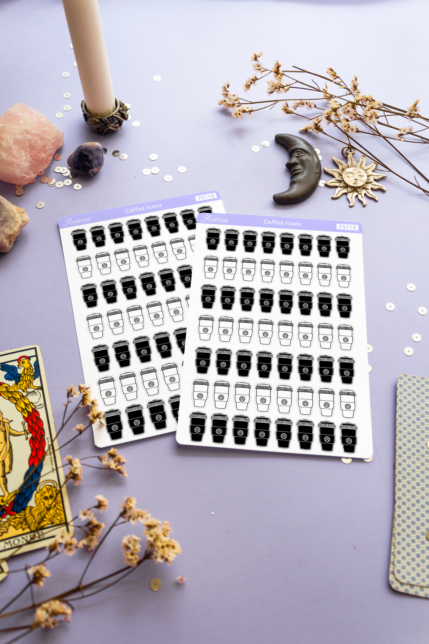 Witchy Coffee Icon Stickers for Planner