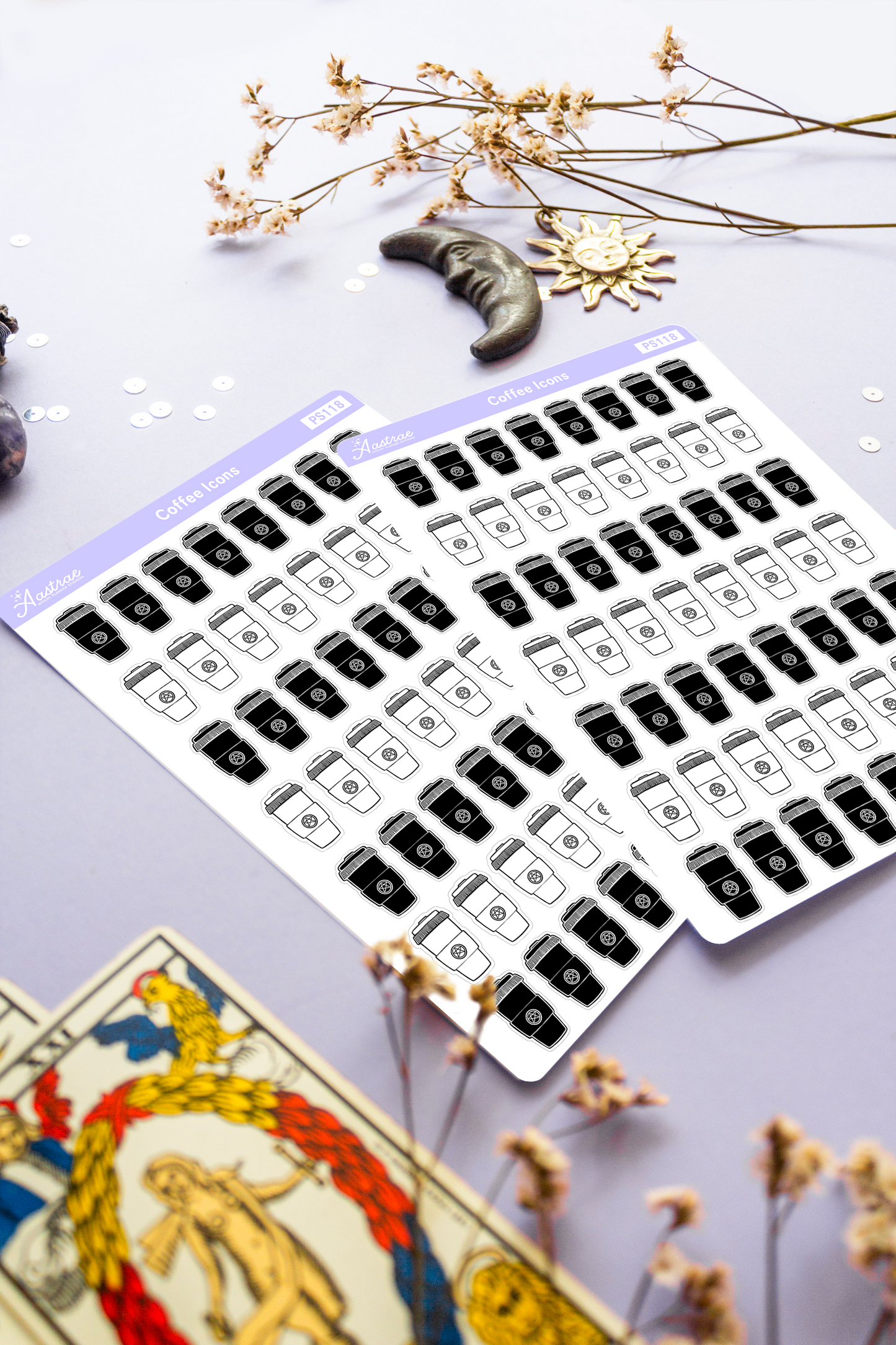 Witchy Coffee Icon Stickers for Planner