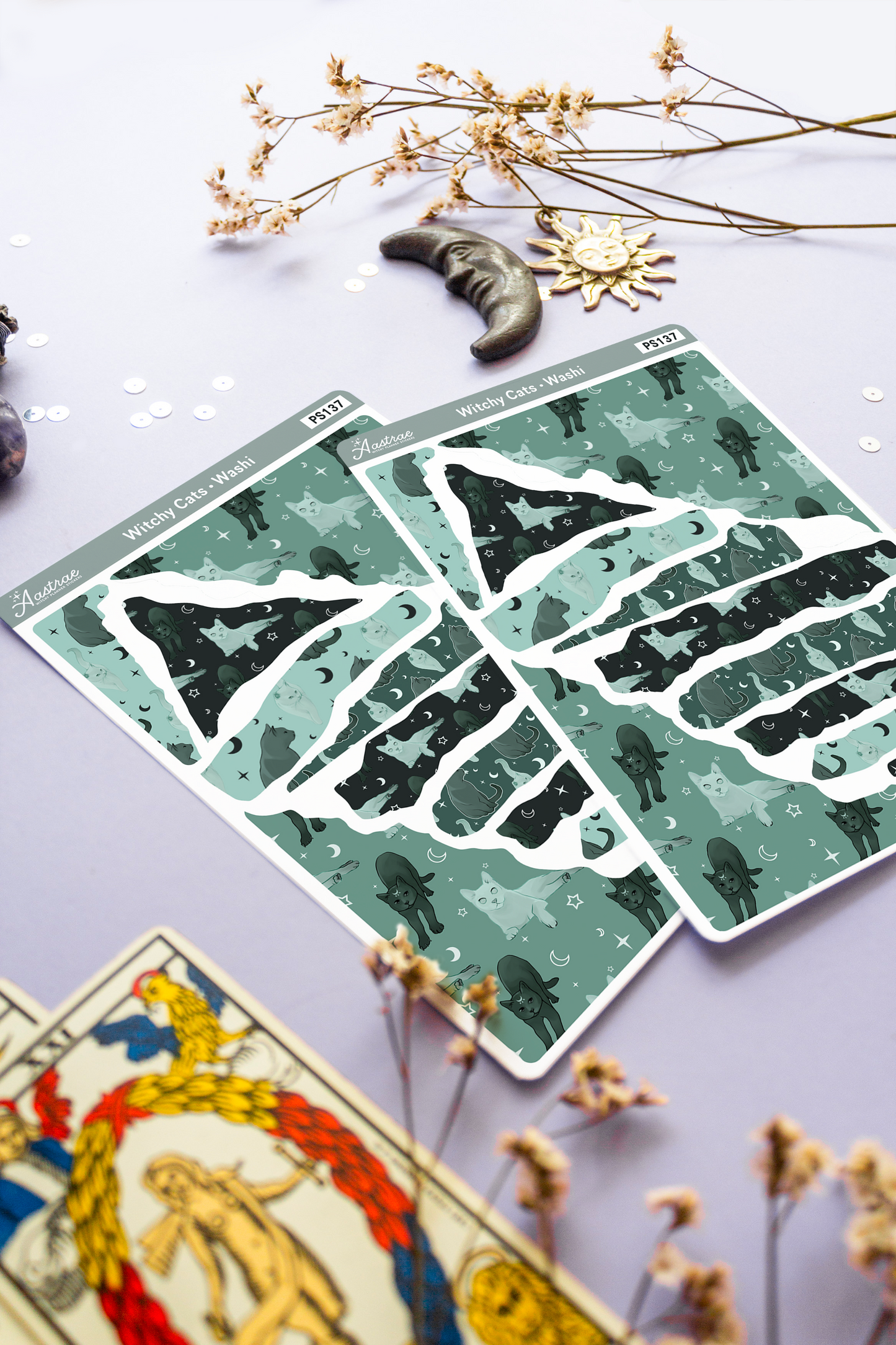 Witchy Cats Washi Sticker Sheet
