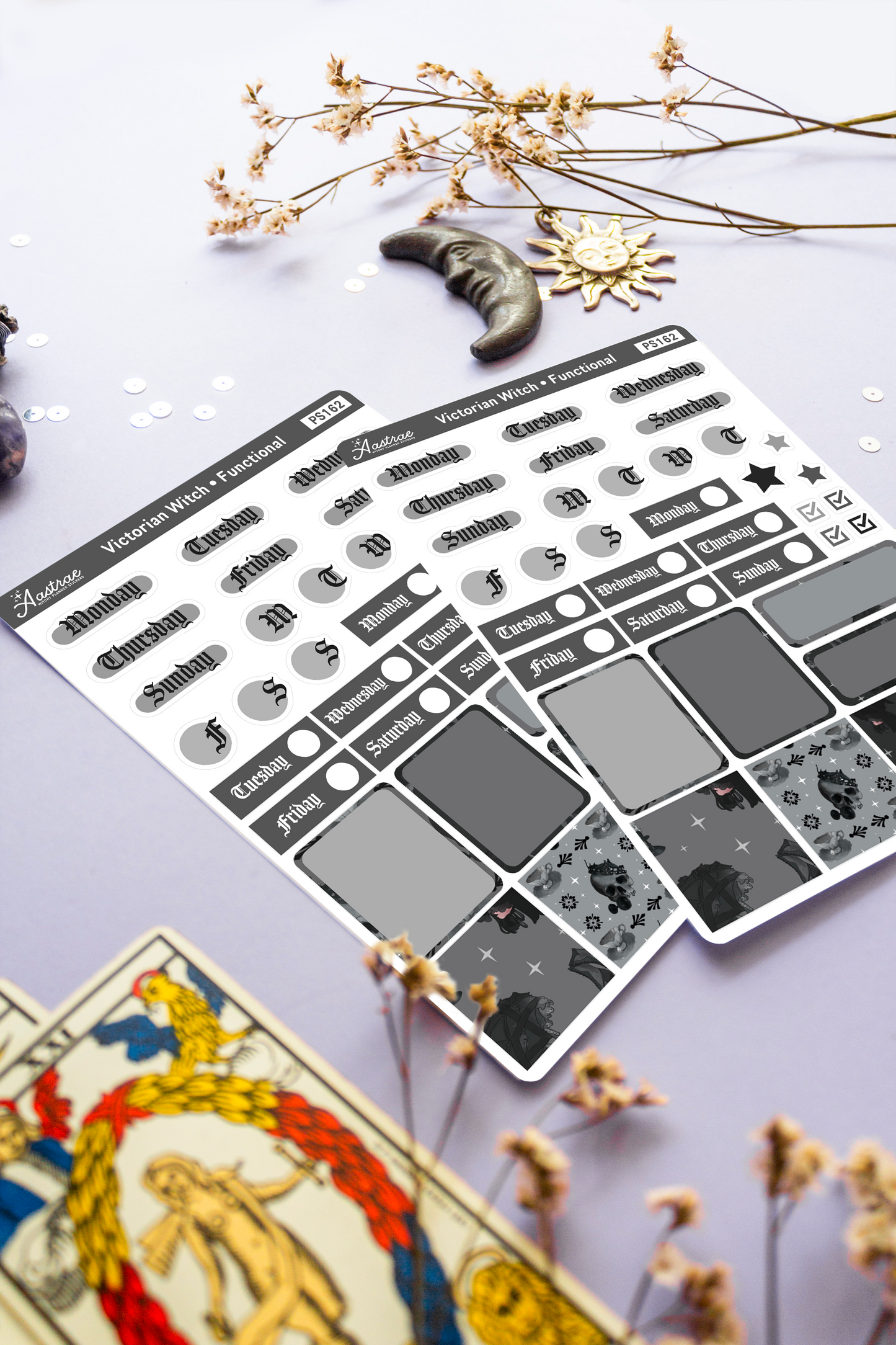 Victorian Witch Functional Stickers for Journaling