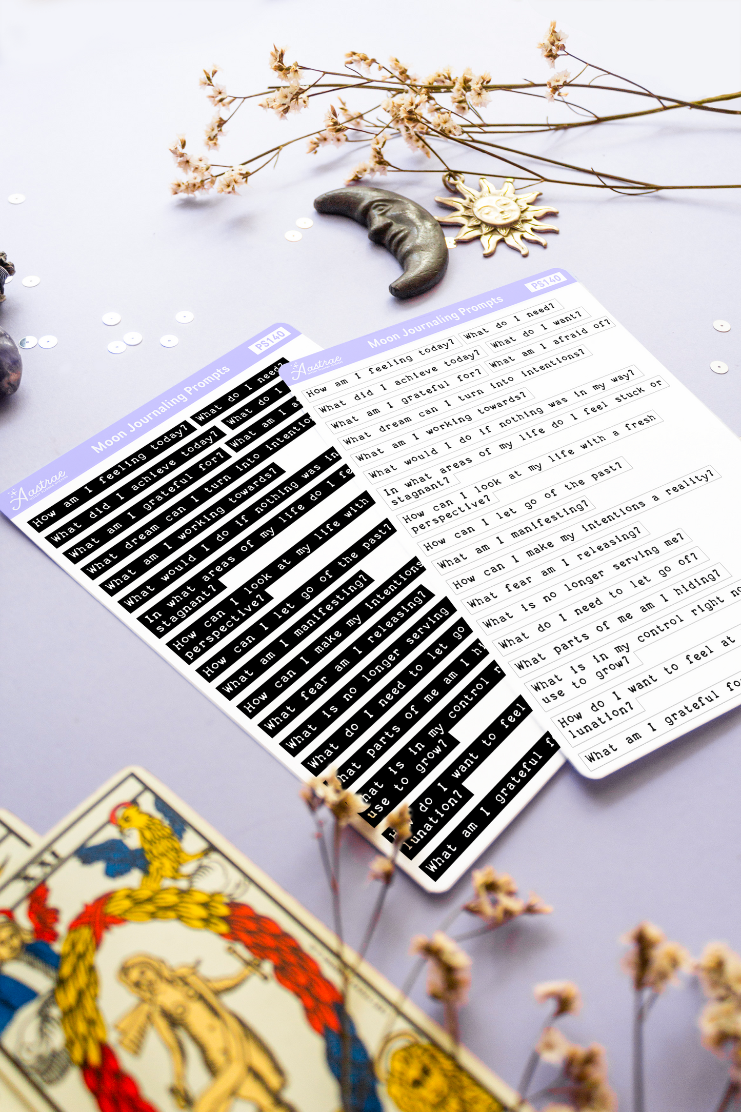 Moon Journaling Prompts Stickers