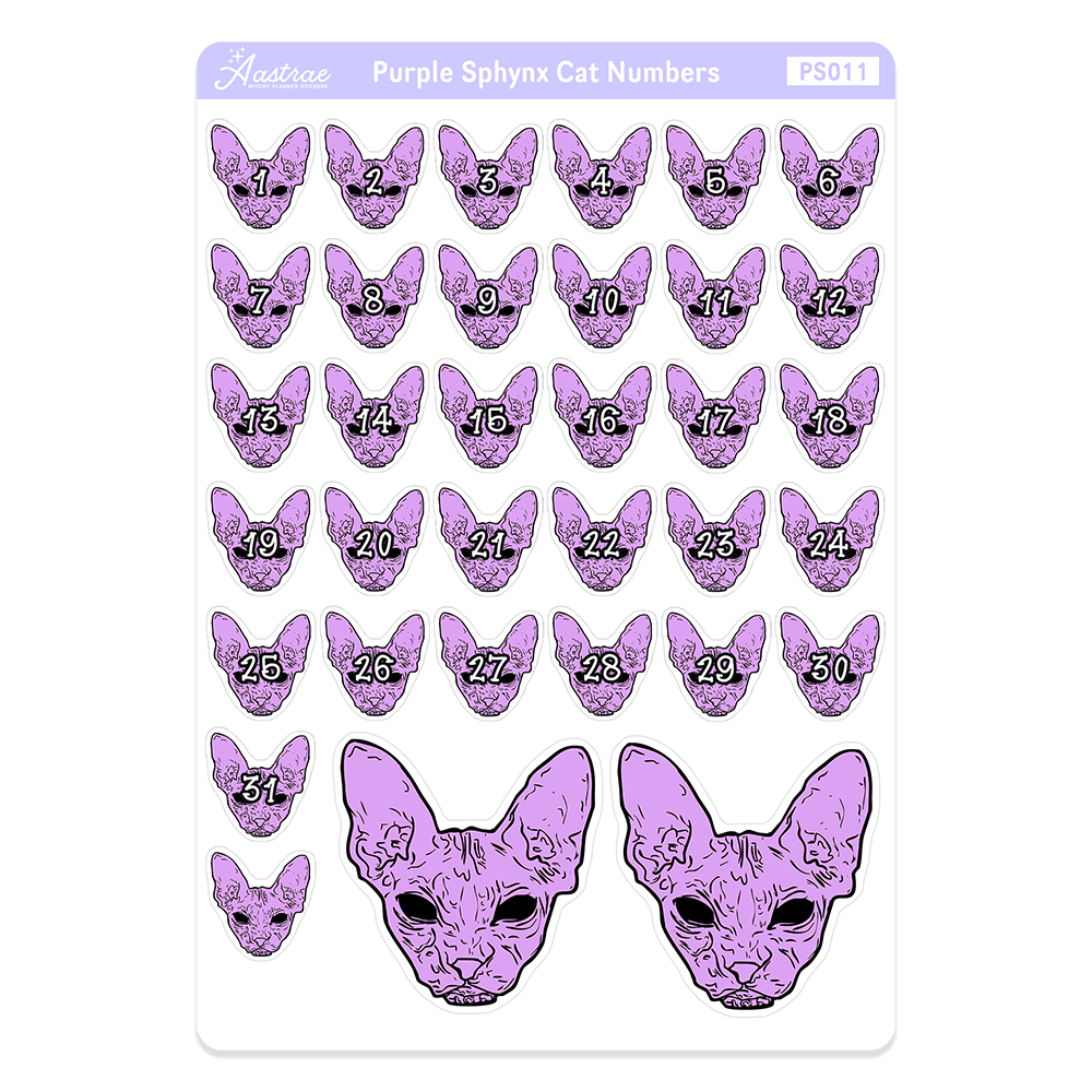Purple Cat Date Covers Stickers