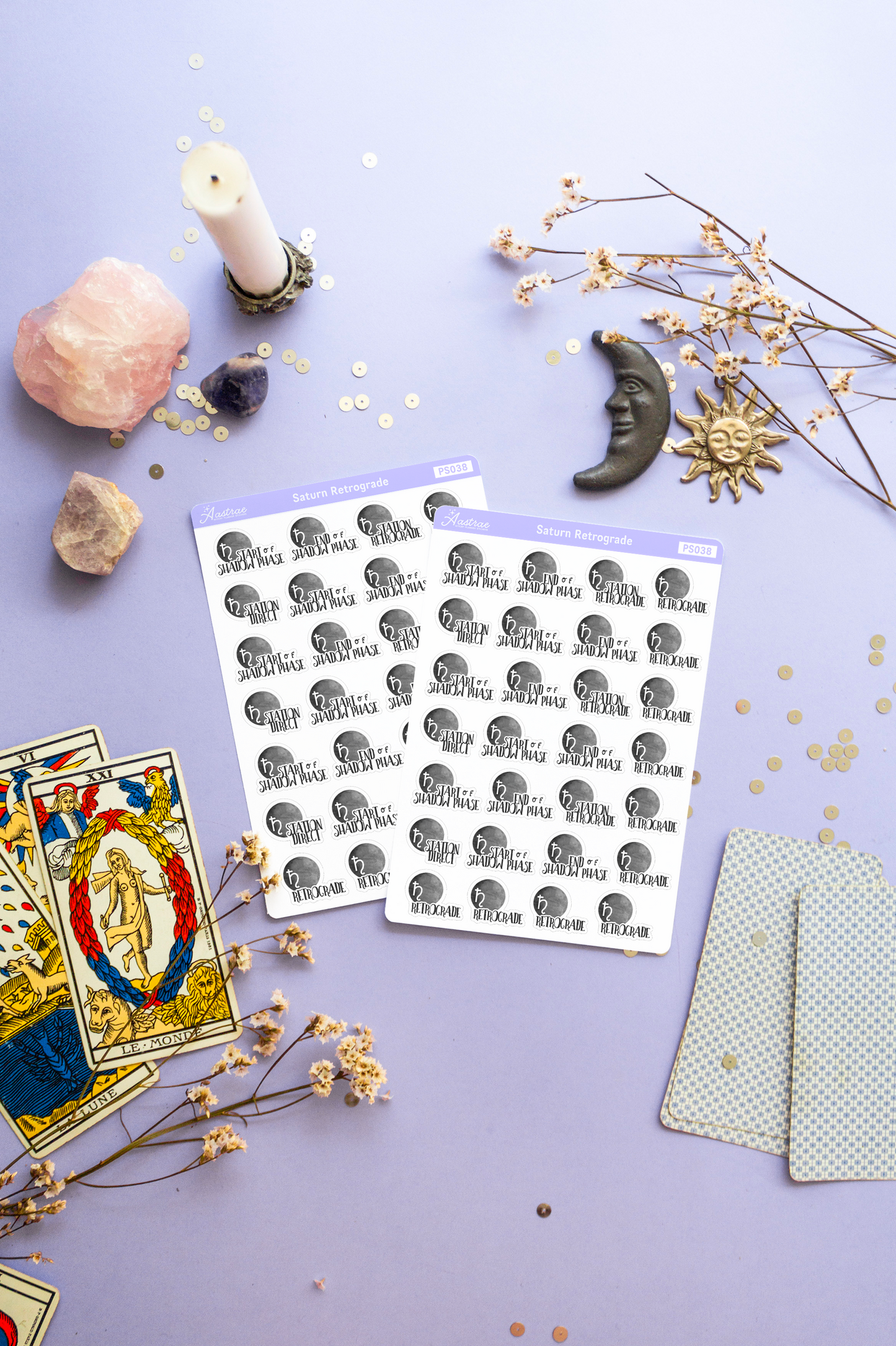 Saturn Retrograde Stickers for Planner