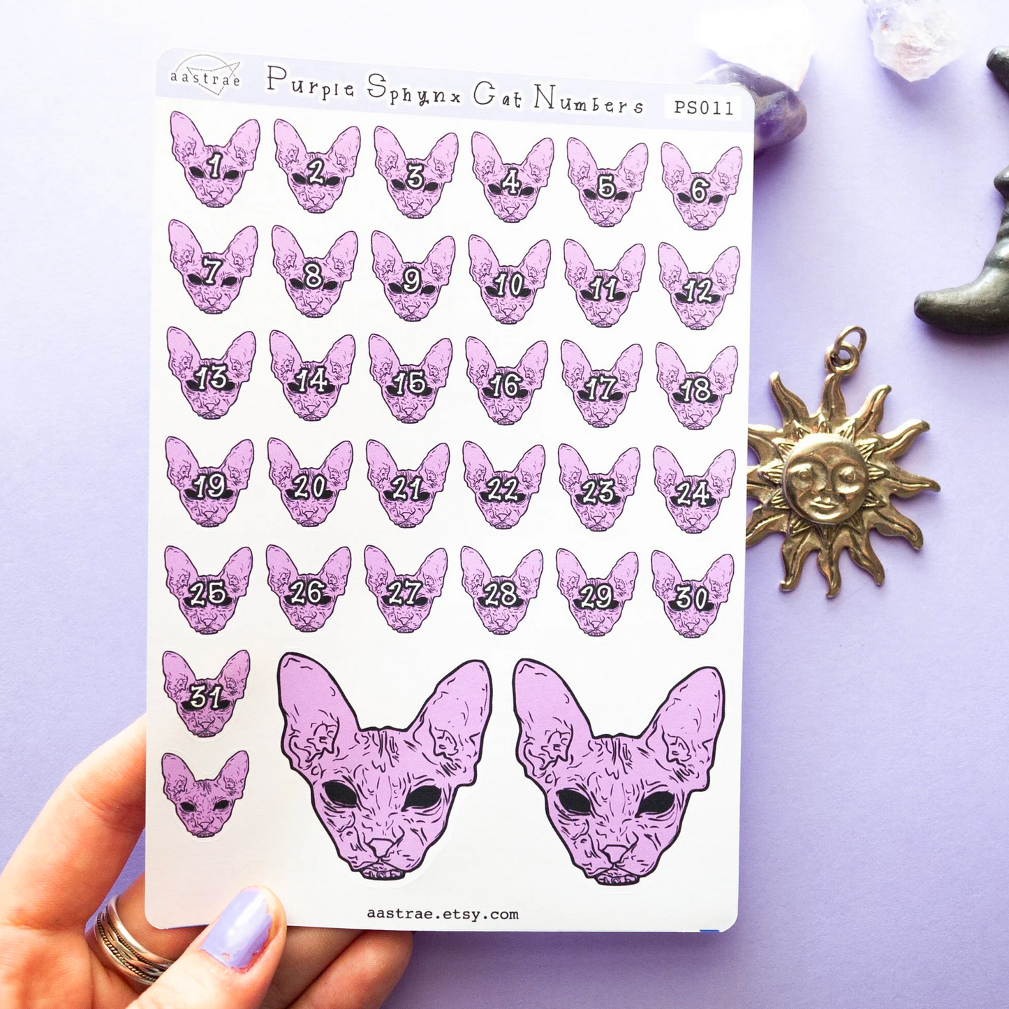 Purple Cat Date Covers Stickers