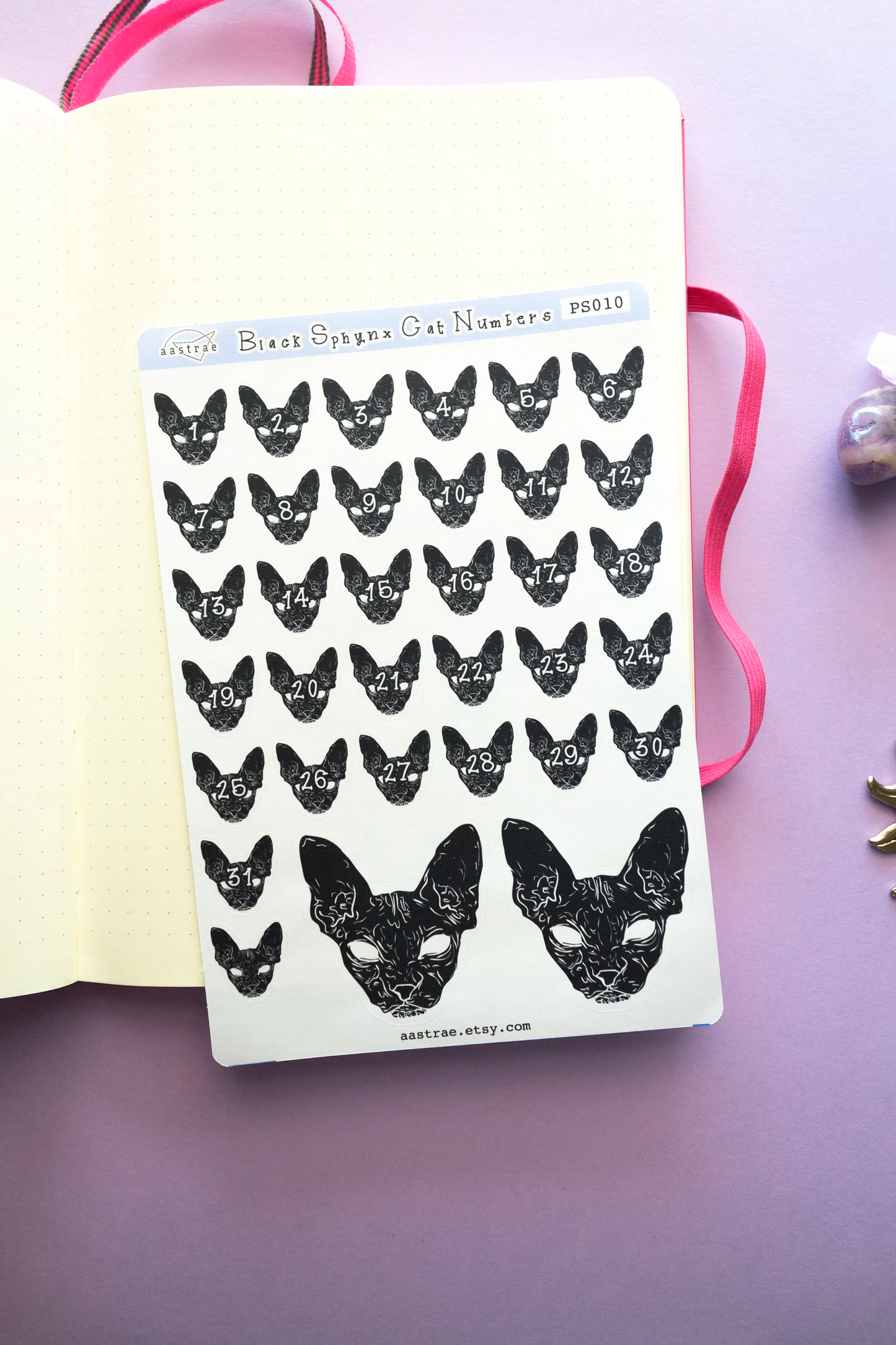 Witchy Cat Date Cover Planner Stickers