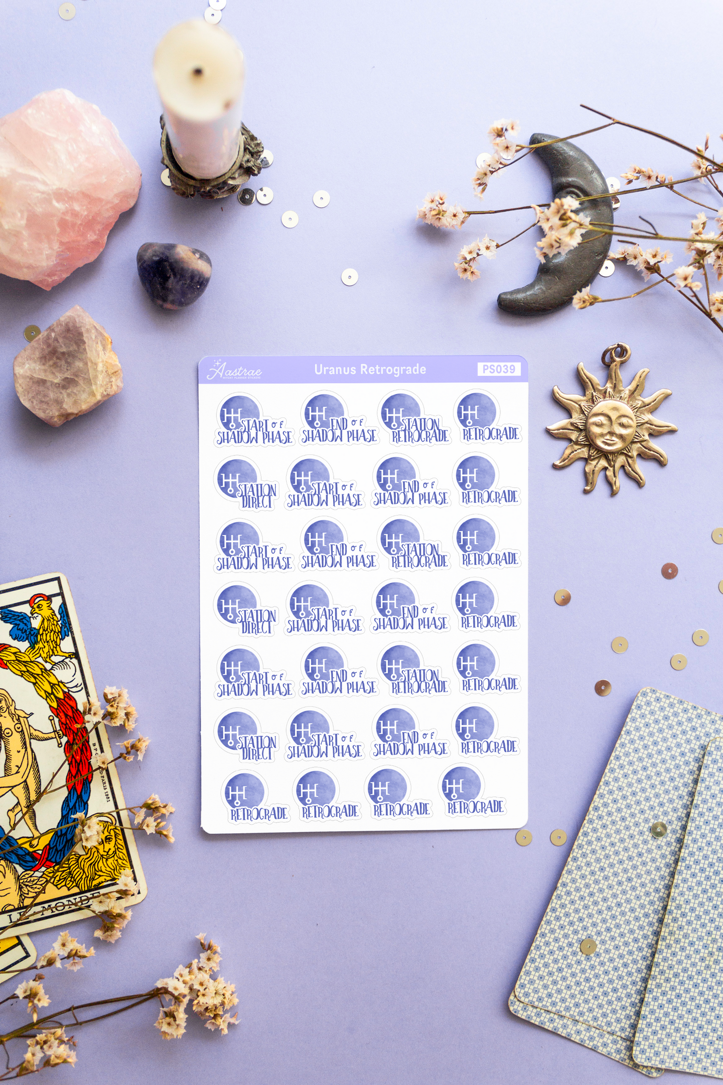 Uranus Retrograde Stickers for Planner