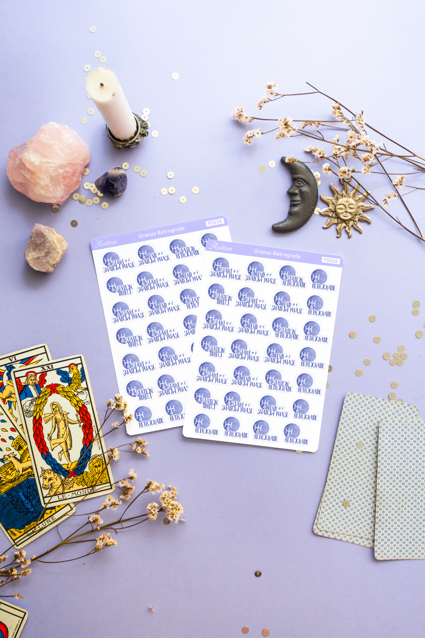 Uranus Retrograde Stickers for Planner