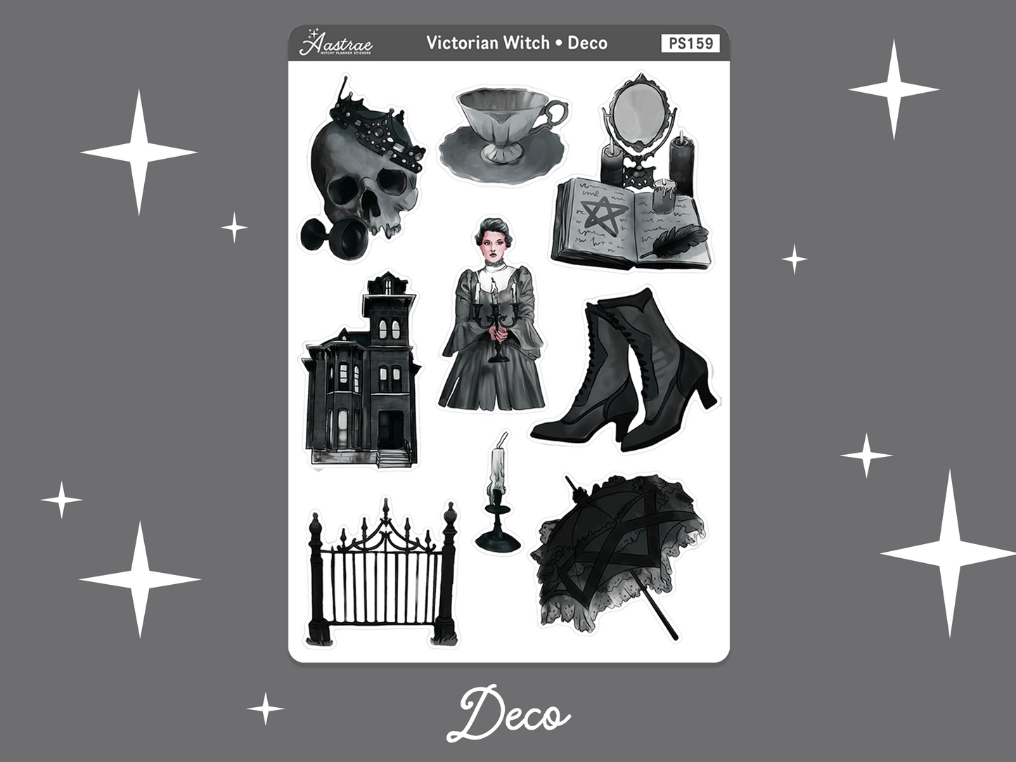 Victorian Witch Journaling Sticker Kit