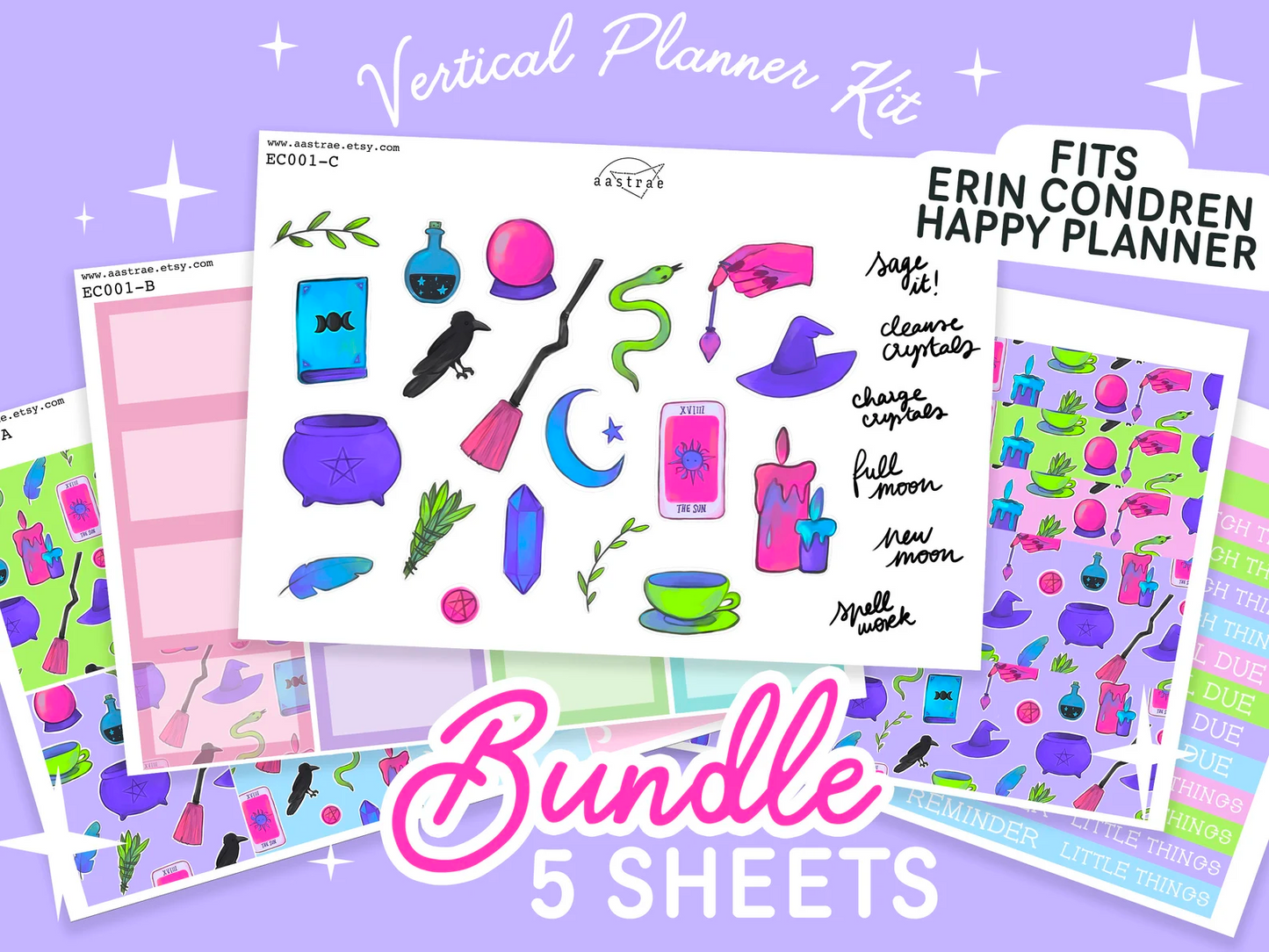 Neon Witch Vertical Planner Kit