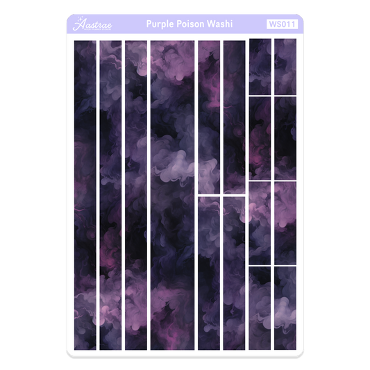 Purple Watercolor Washi Tape Stickers