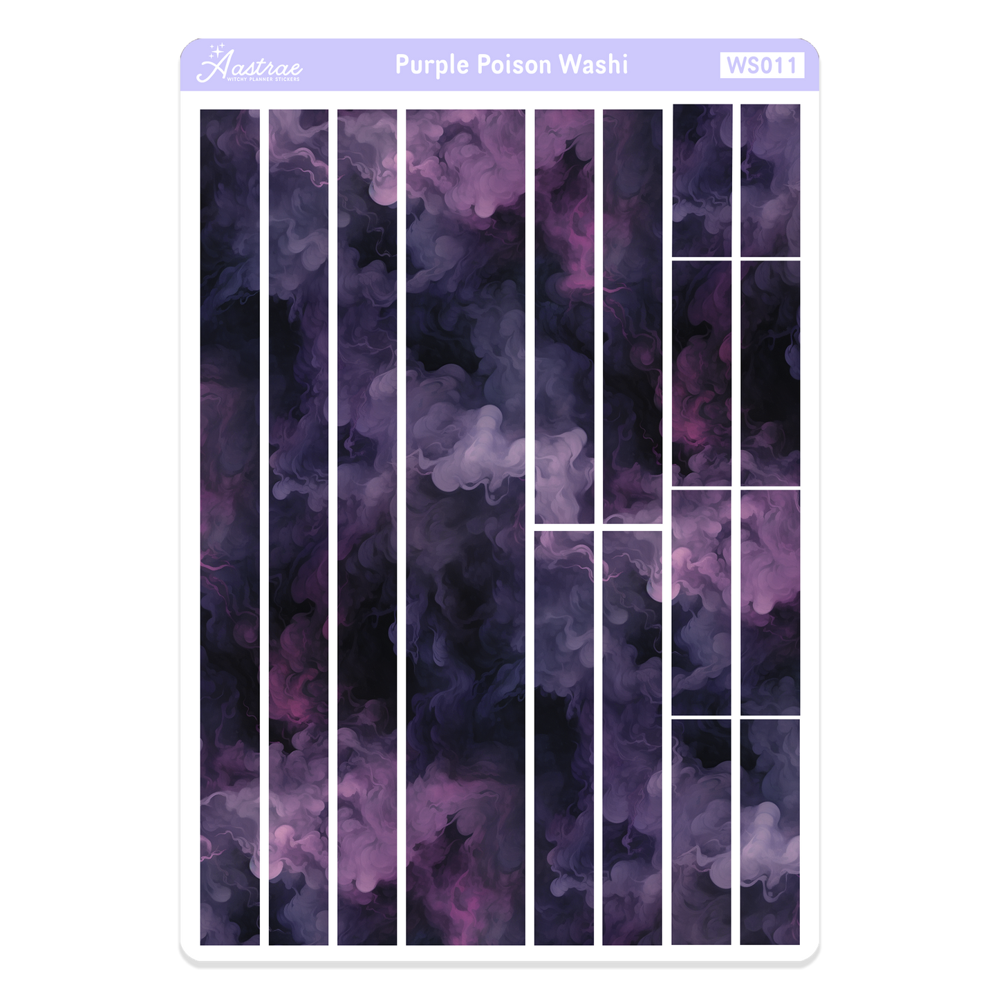 Purple Watercolor Washi Tape Stickers