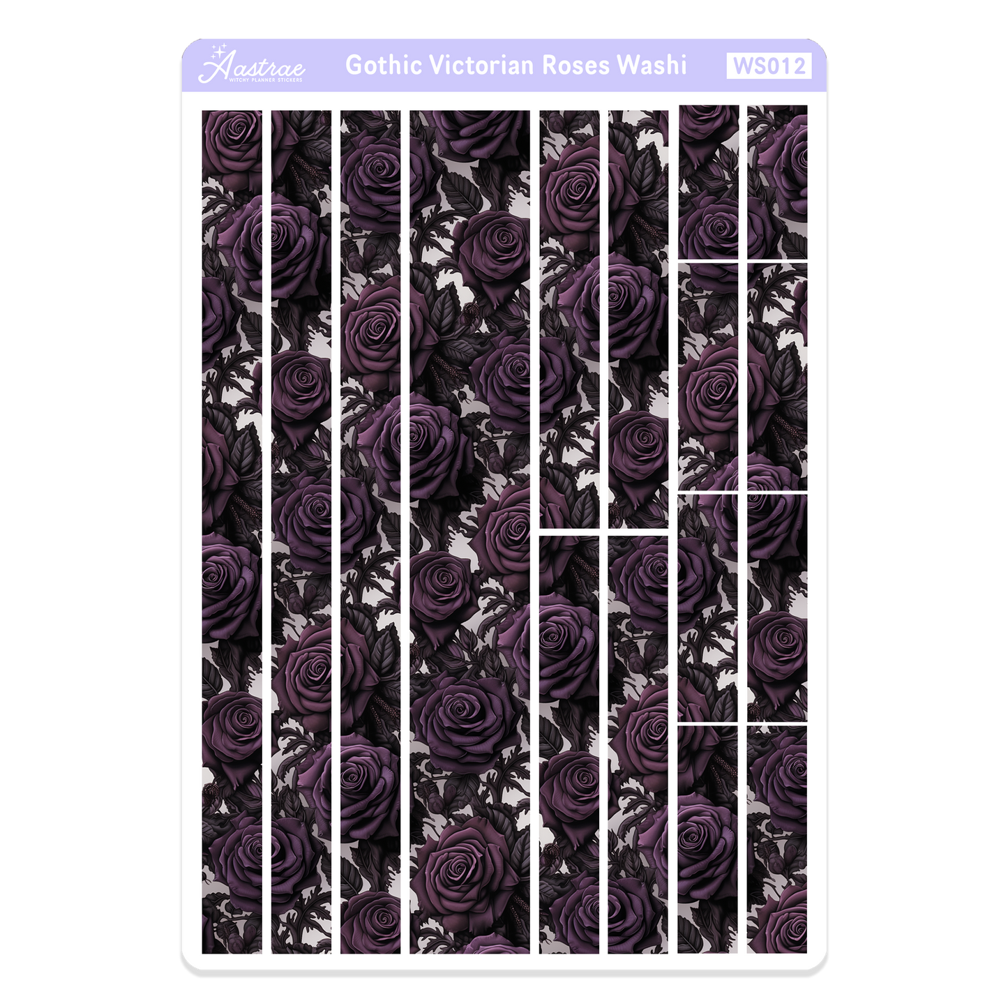 Gothic Victorian Rose Washi Stickers