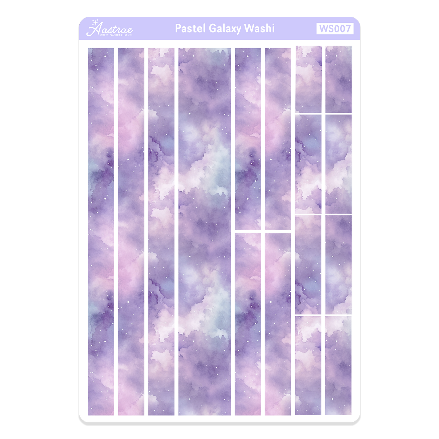 Pastel Galaxy Washi Tape Sticker Sheet