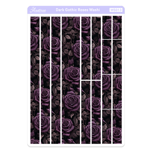 Purple Victorian Flower Washi Stickers
