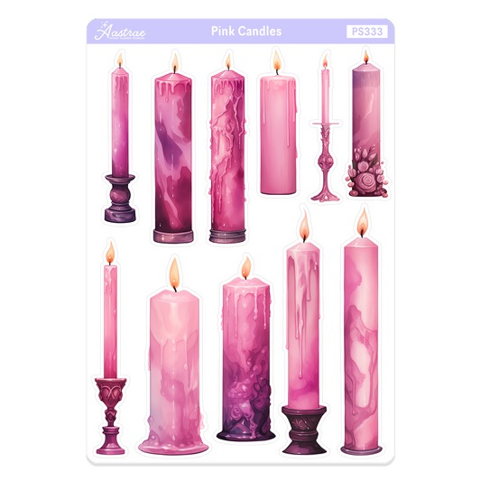 Pink Spell Candles Stickers