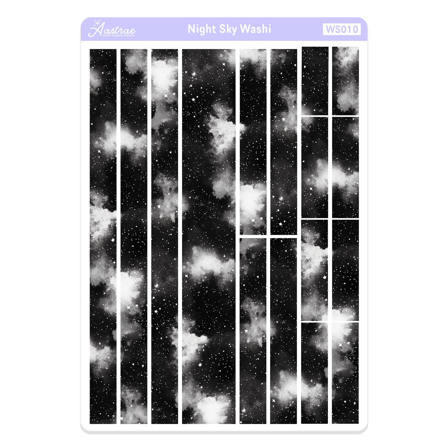 Night Sky Washi Tape Sticker Sheet