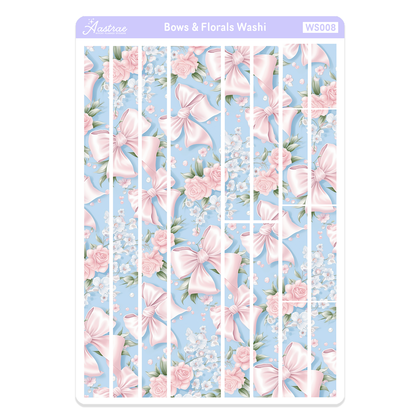 Coquette Washi Tape Sticker Sheet