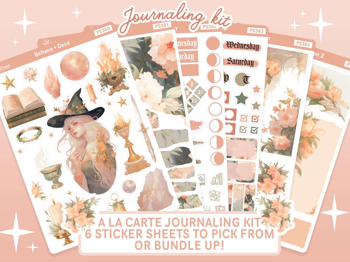 Beltane Witch Journaling Sticker Kit